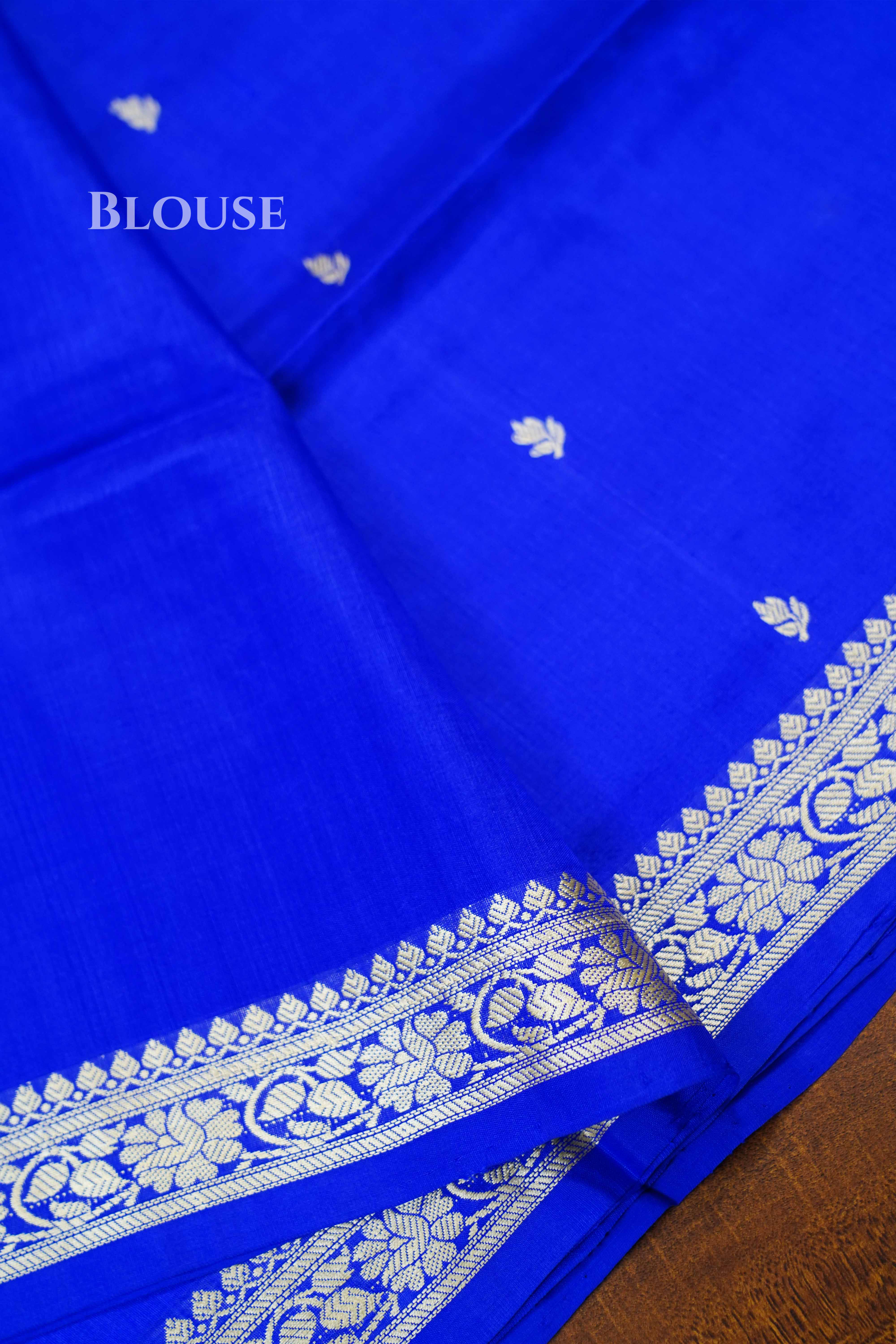Ink Blue Banarasi Silk Saree QUEENS ALMIRAH