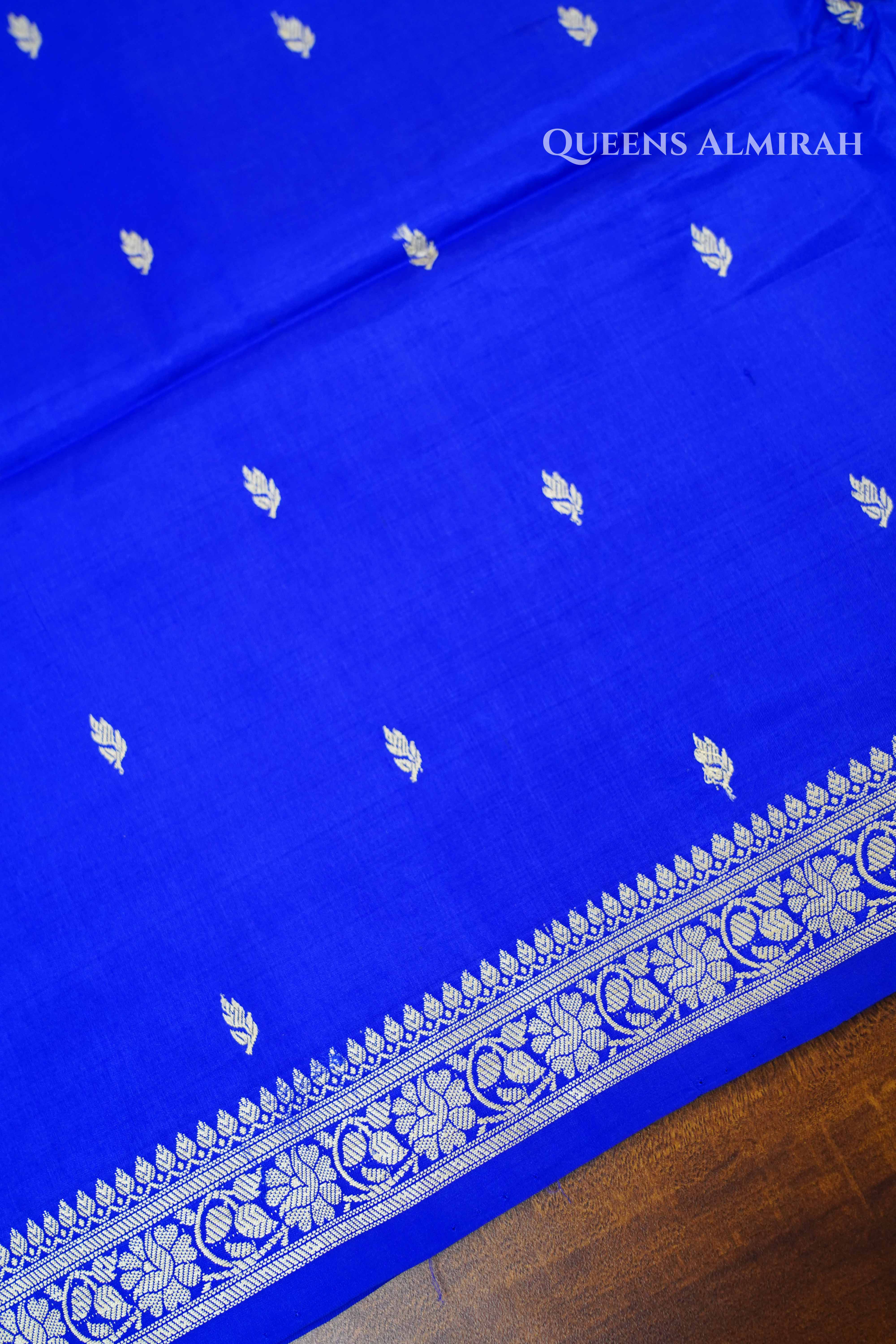 Ink Blue Banarasi Silk Saree QUEENS ALMIRAH