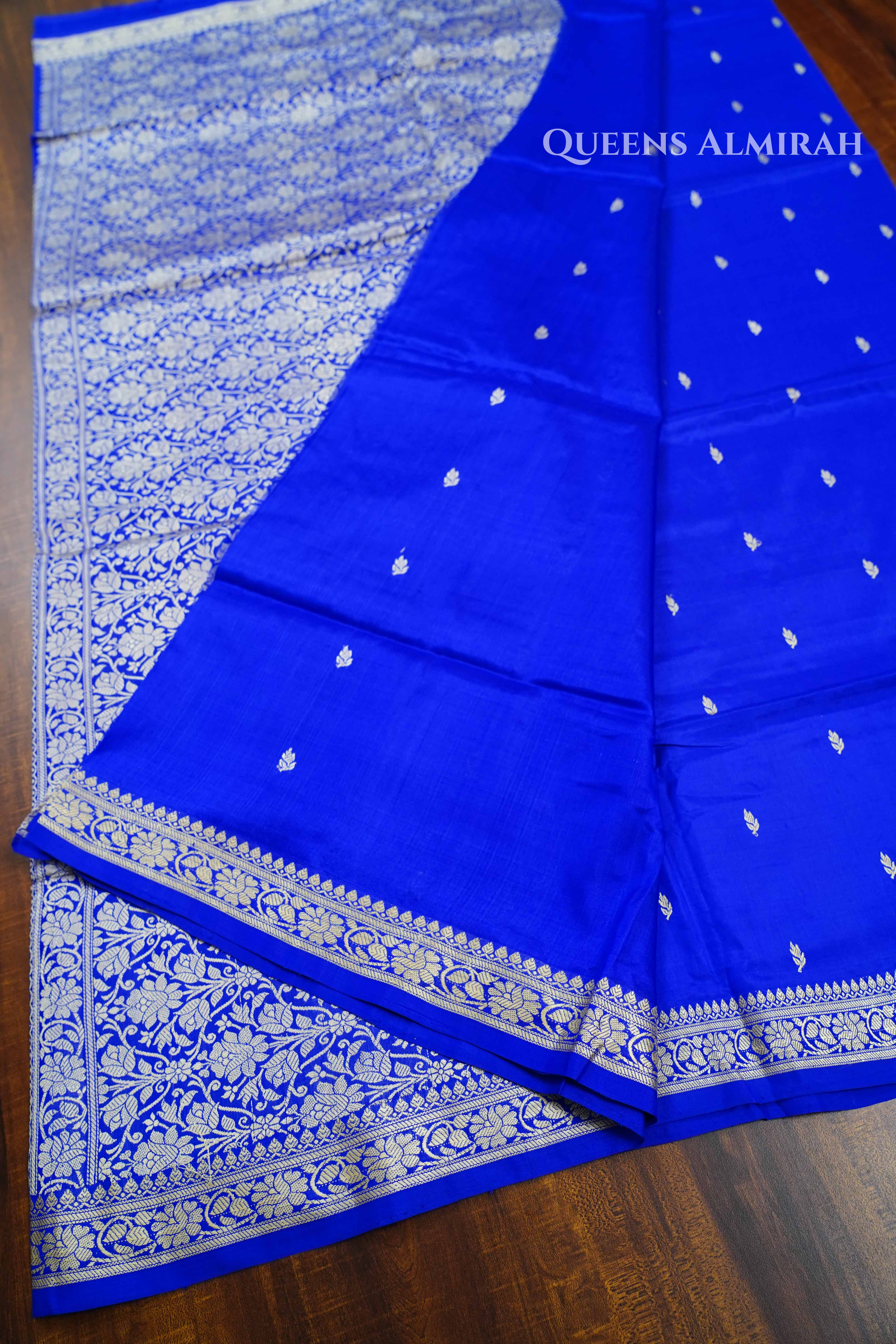 Ink Blue Banarasi Silk Saree QUEENS ALMIRAH