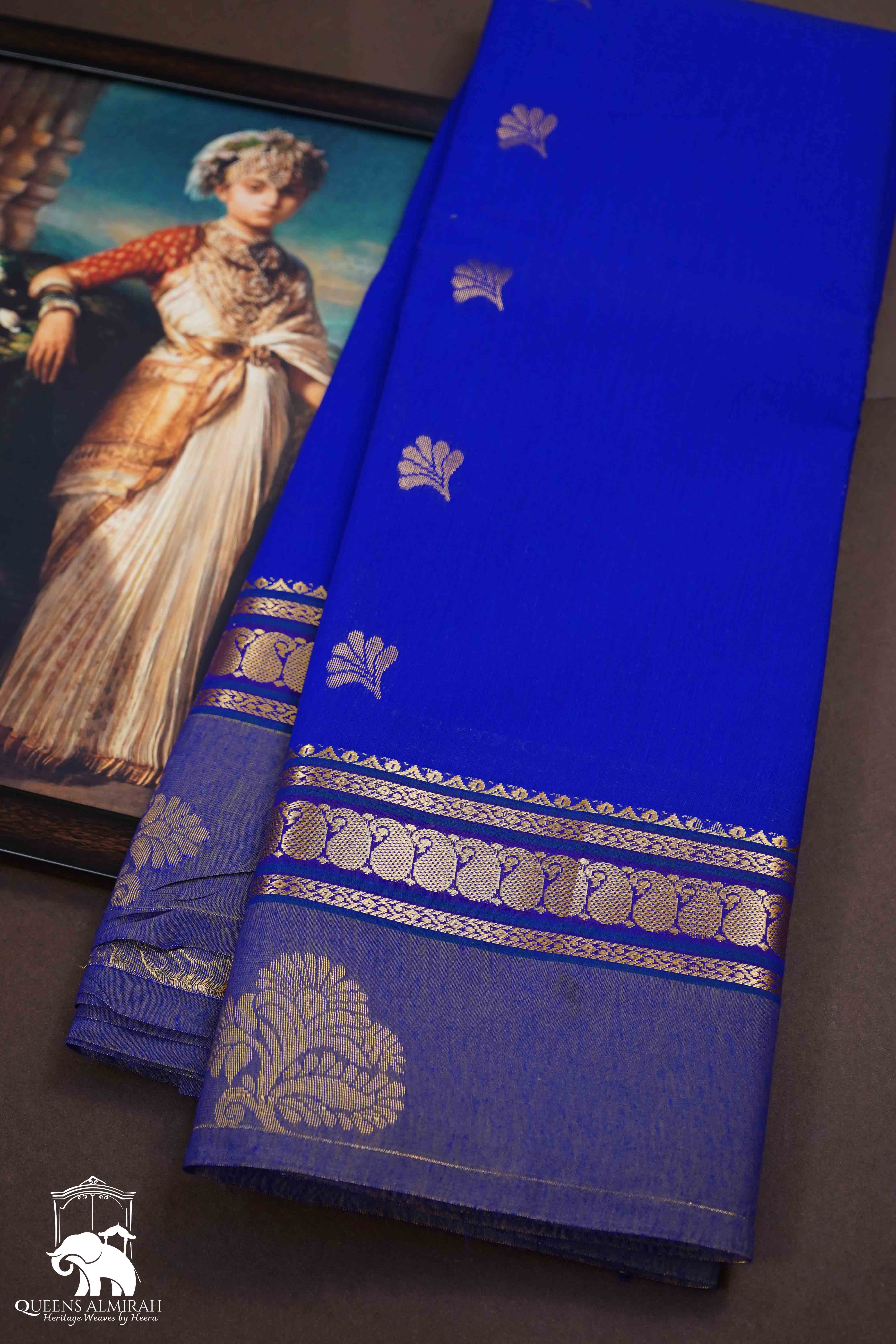 IRIS BLUE PURE SILK COTTON - Queens Jewel Emporium