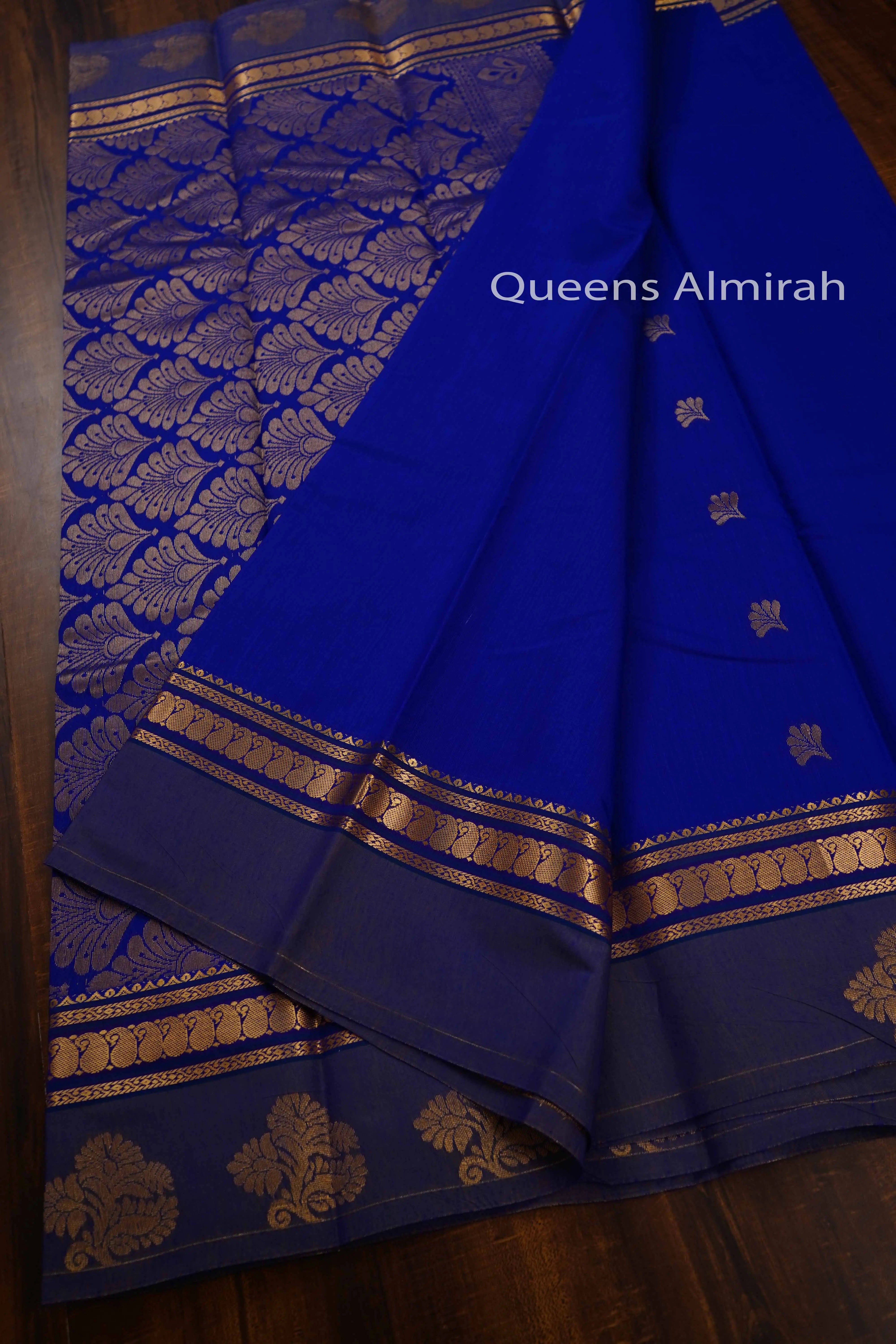 IRIS BLUE PURE SILK COTTON - Queens Jewel Emporium