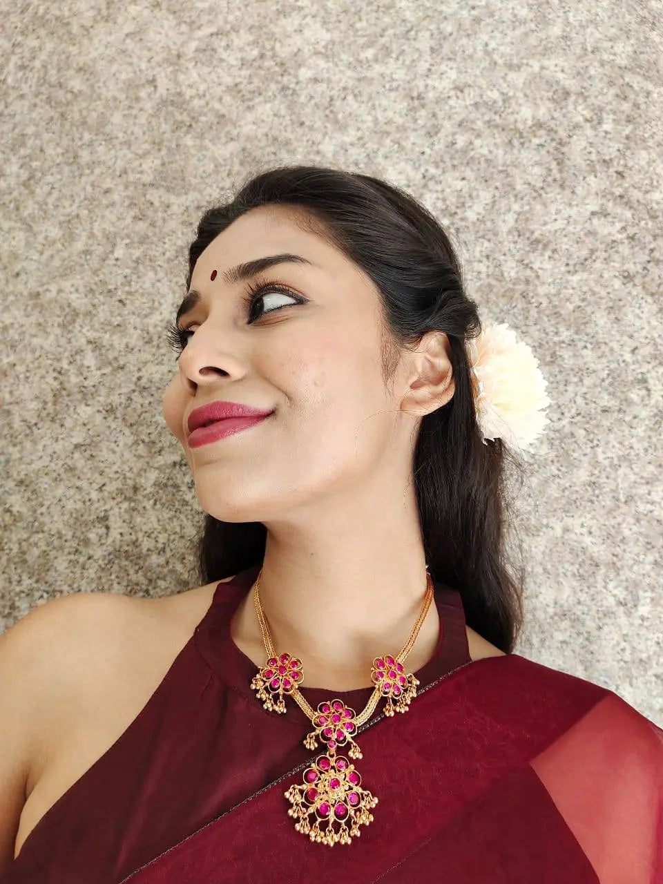 JAYAPRADHA GARNET NECKLACE - Queens Jewel Emporium