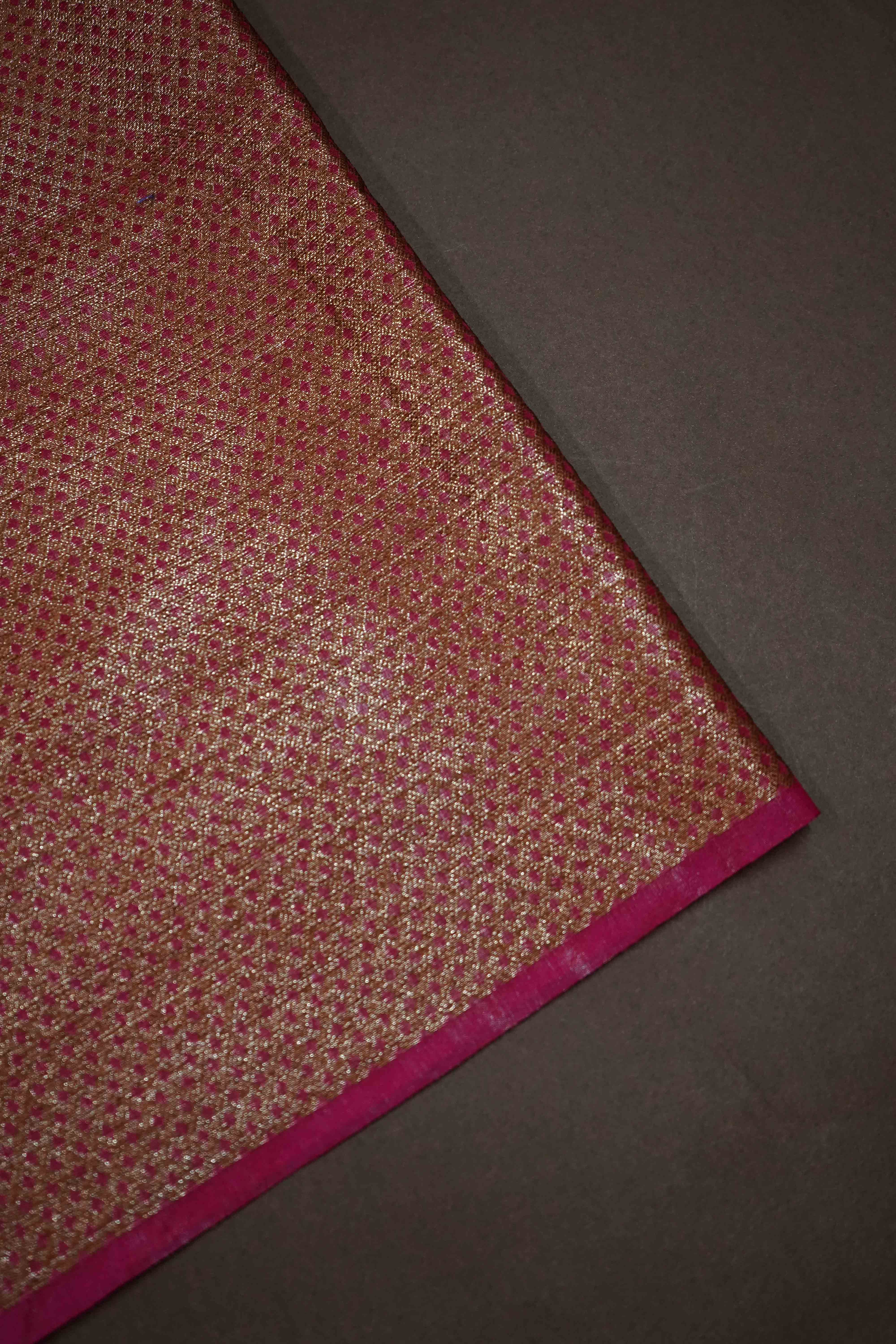 JAZZBERRY JAM PINK  KORA ORGANZA SAREE - Queens Jewel Emporium