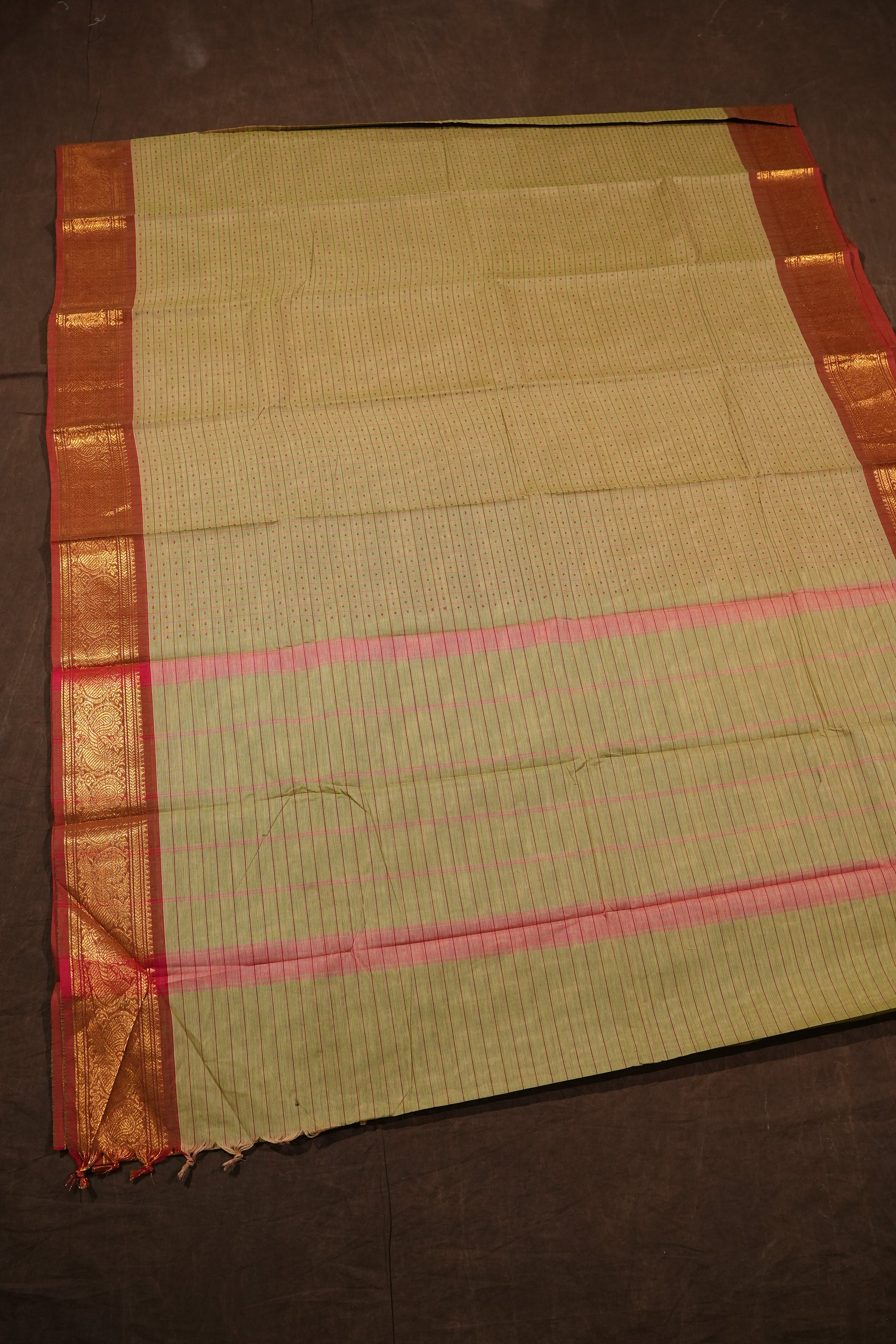 Sand Brown With Brown Kanchi Cotton Saree