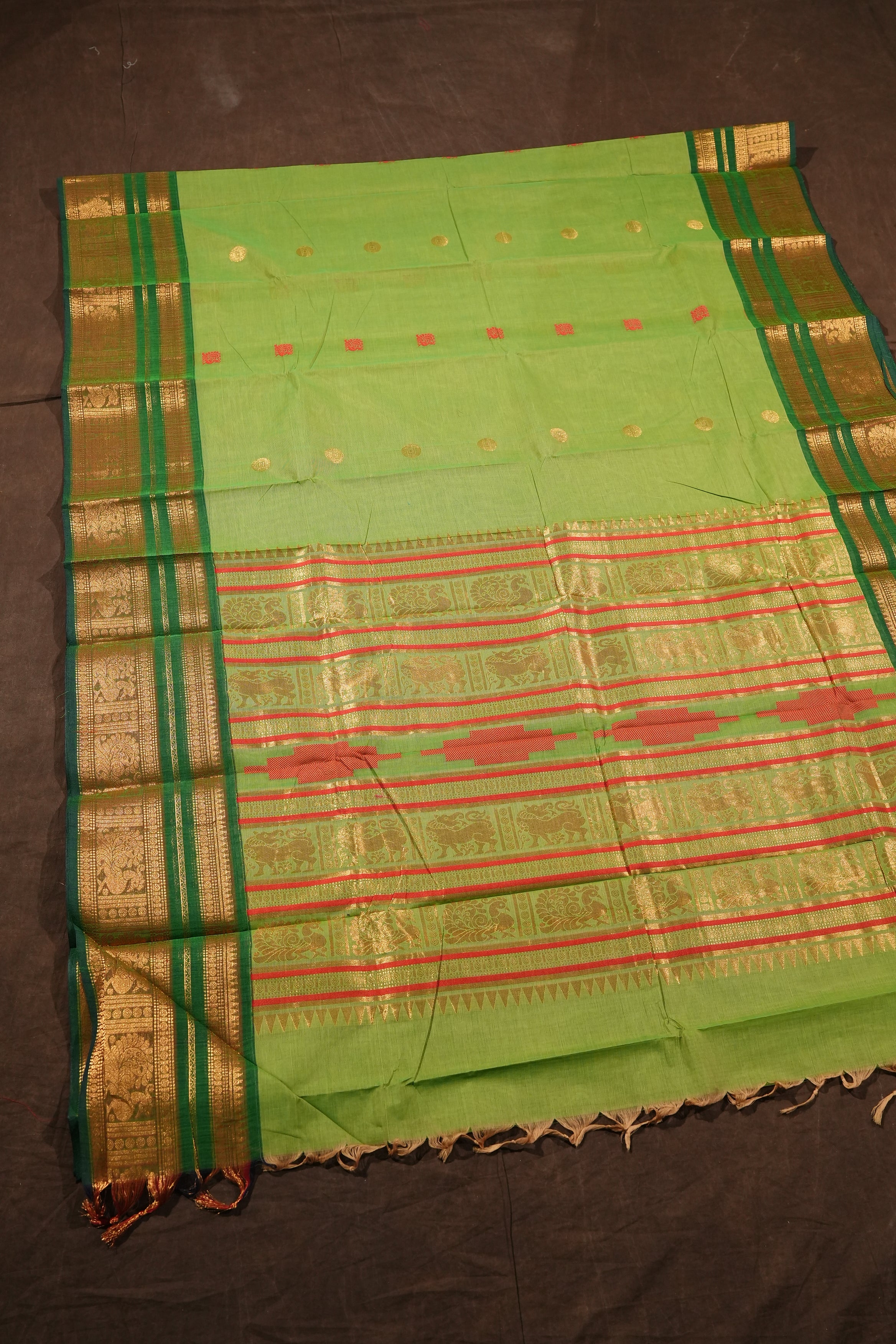 Green Kanchi Cotton Saree