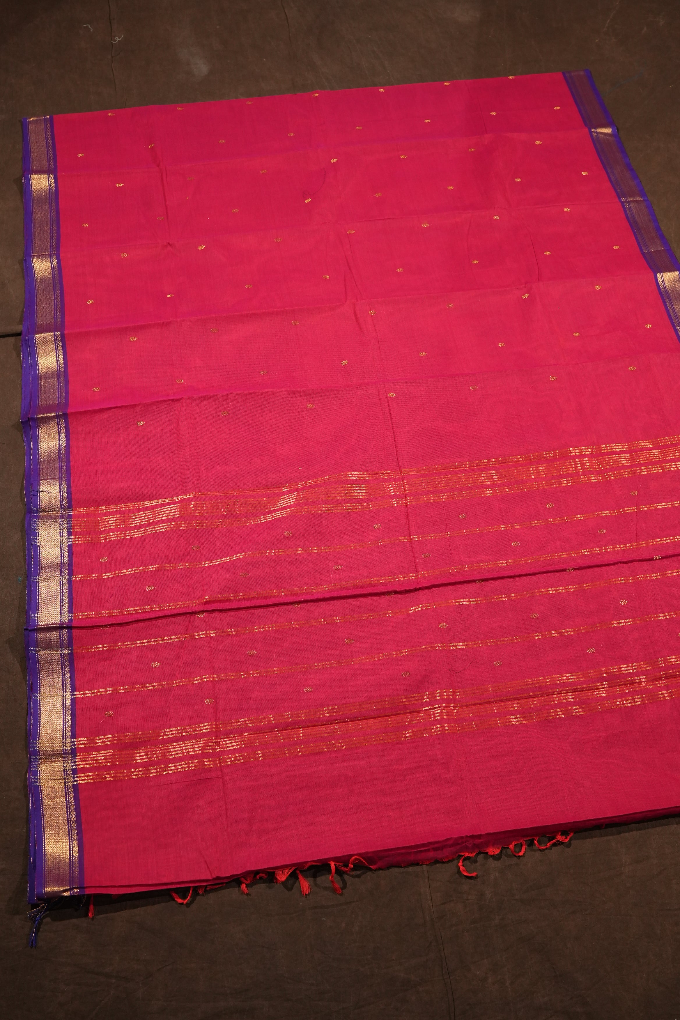 Pnk With Purple Kanchi Cotton Saree