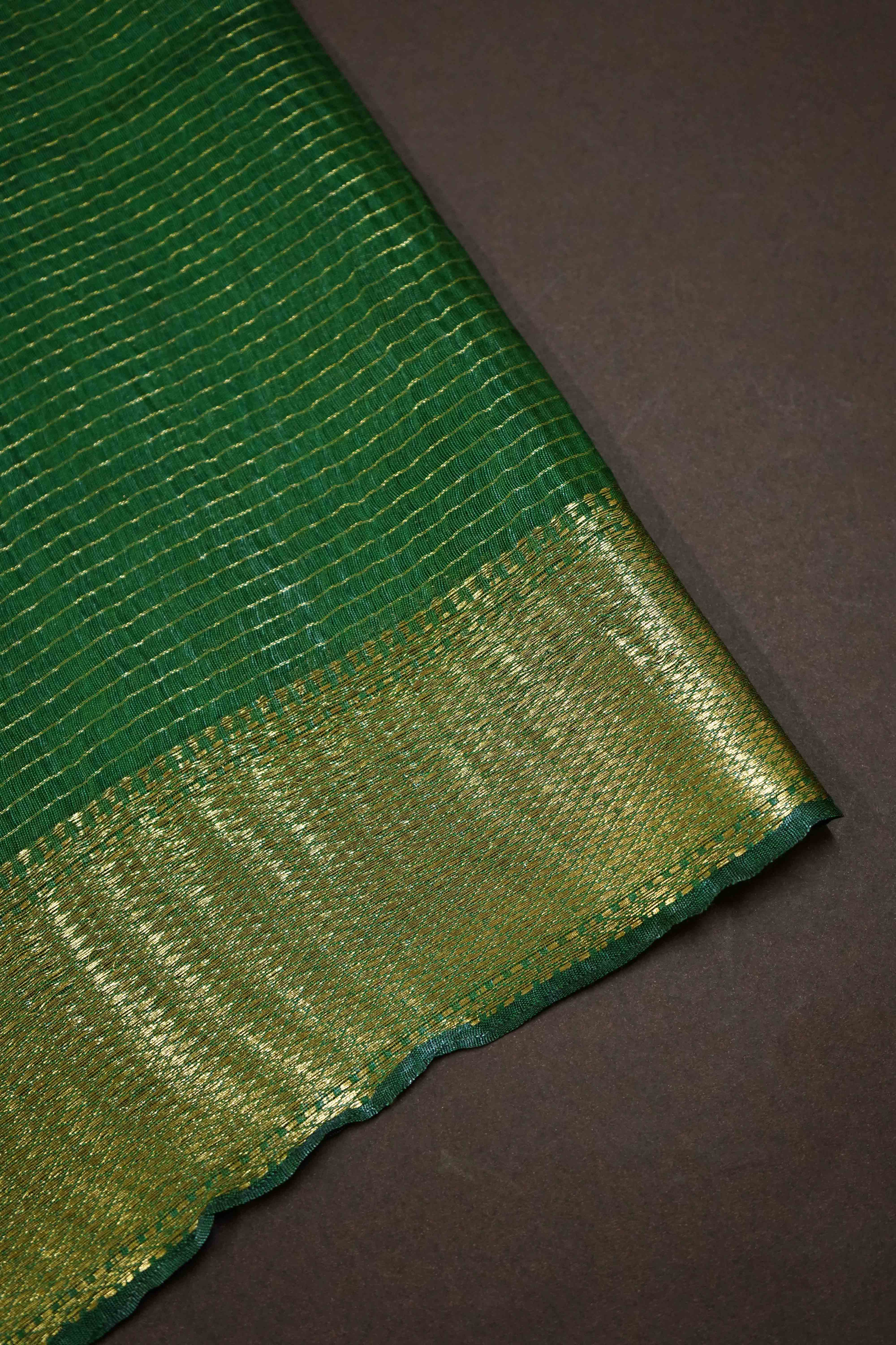 KIWI GREEN  MAHESHWARI SAREE - Queens Jewel Emporium