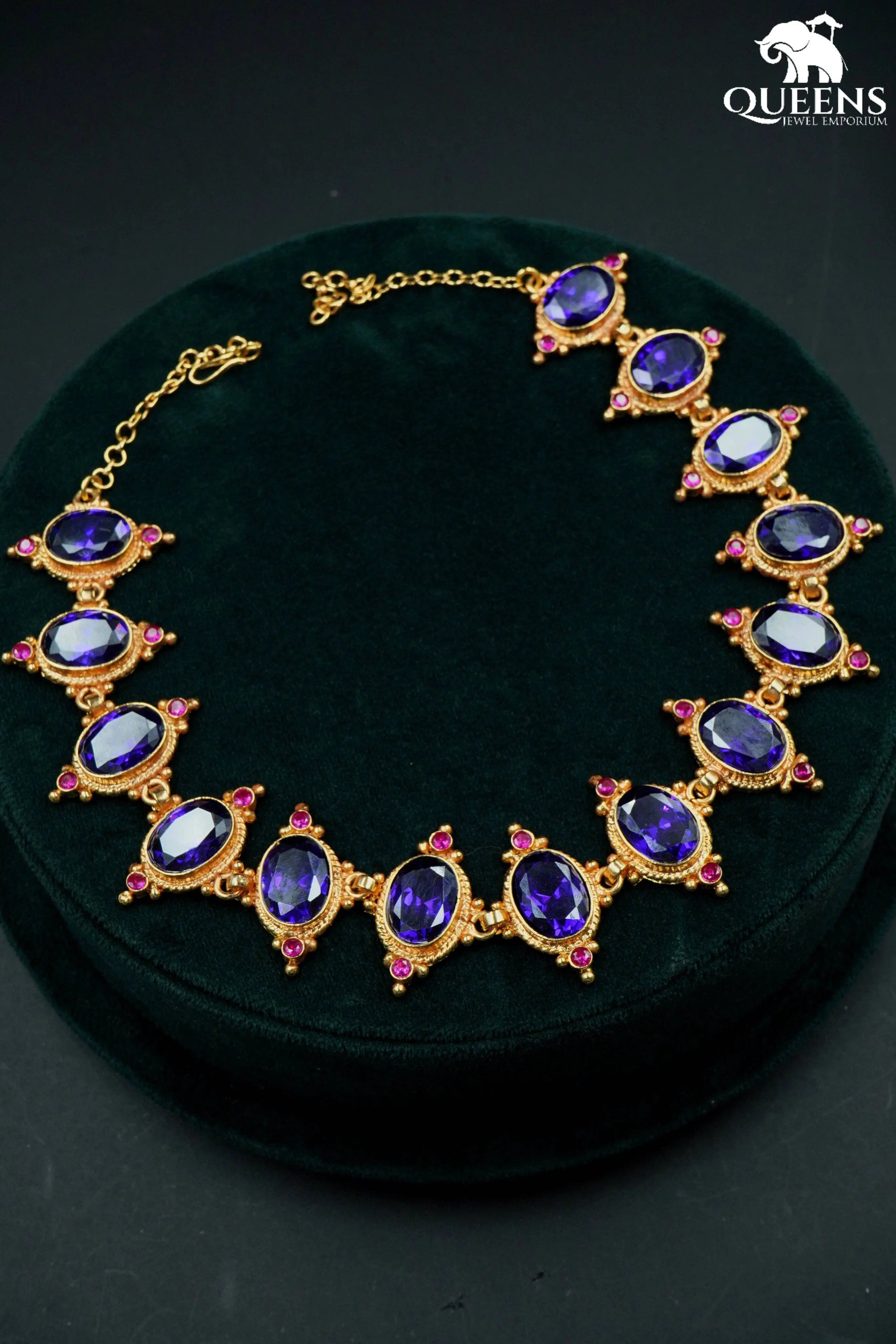 KUNKUMA MID LENGTH HARAM - VIOLET - Queens Jewel Emporium