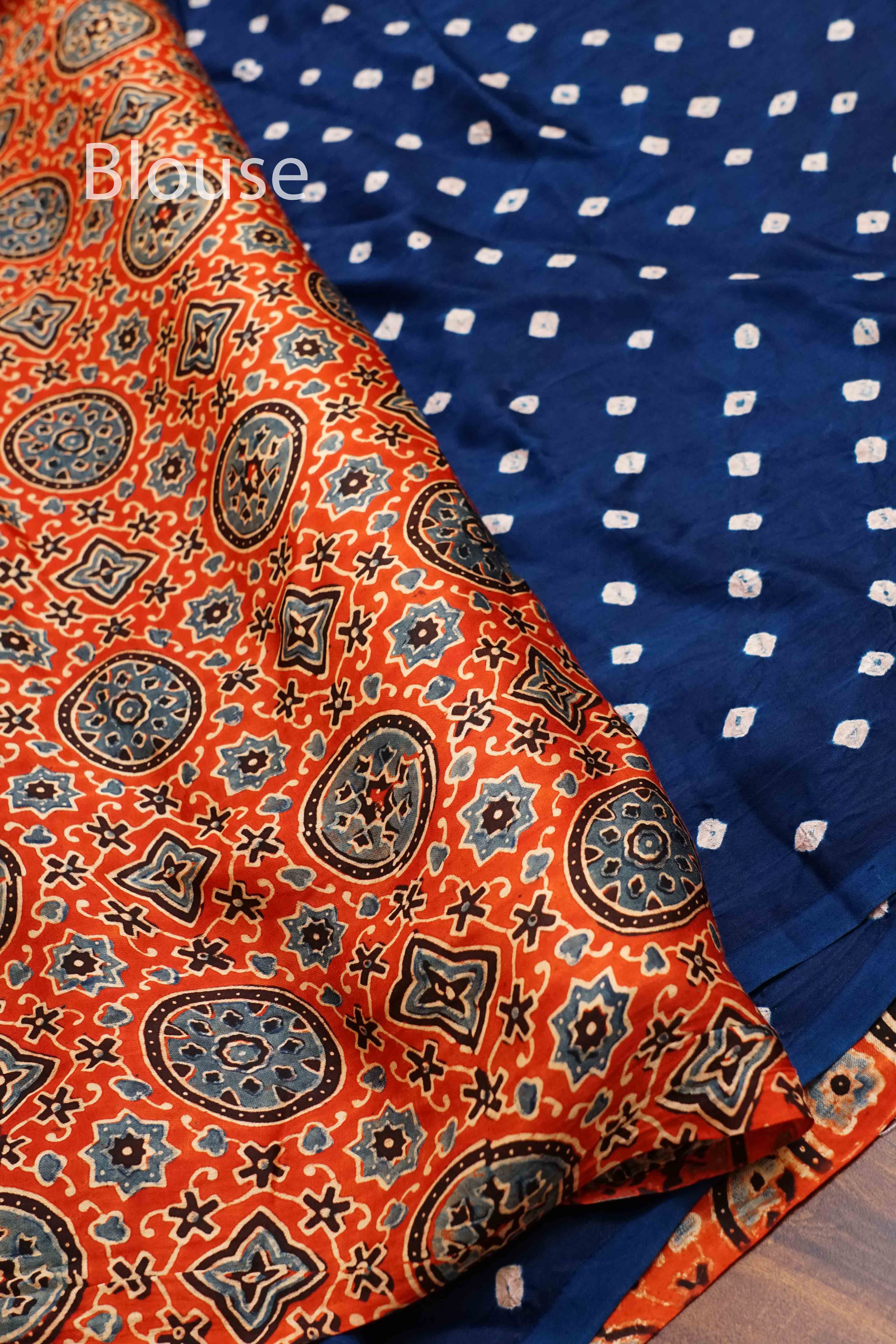 LIGHT NAVY MODAL SILK SAREE 2 - Queens Jewel Emporium