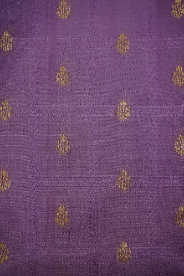 LIGHT PASTEL PURPLE WITH HONEY FLOWER PURE KANCHIVARAM SILK  SAREE - Queens Jewel Emporium