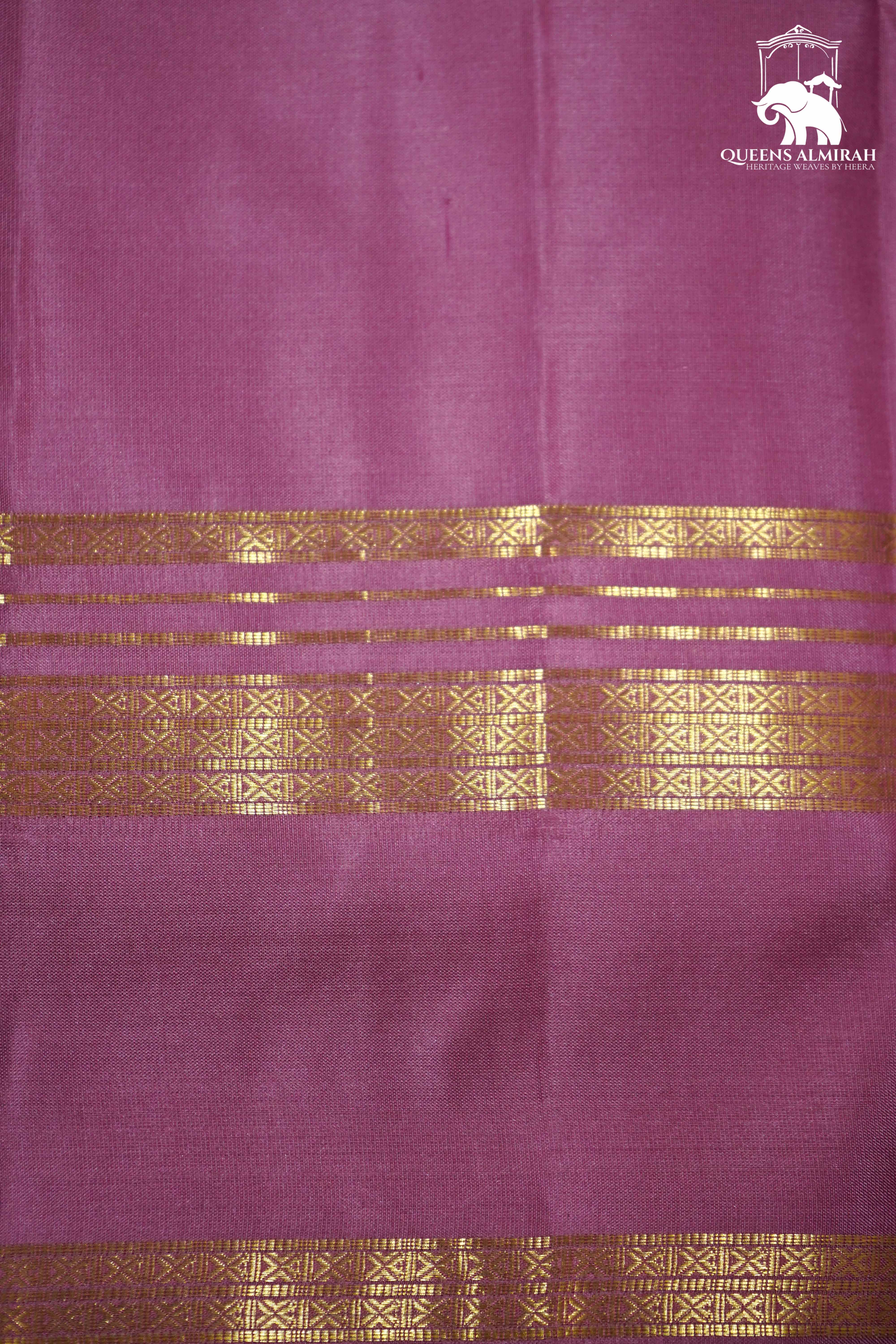 LIGHT PINK WITH WOVEN BORDER KANCHIVARAM SILK SAREE - Queens Jewel Emporium