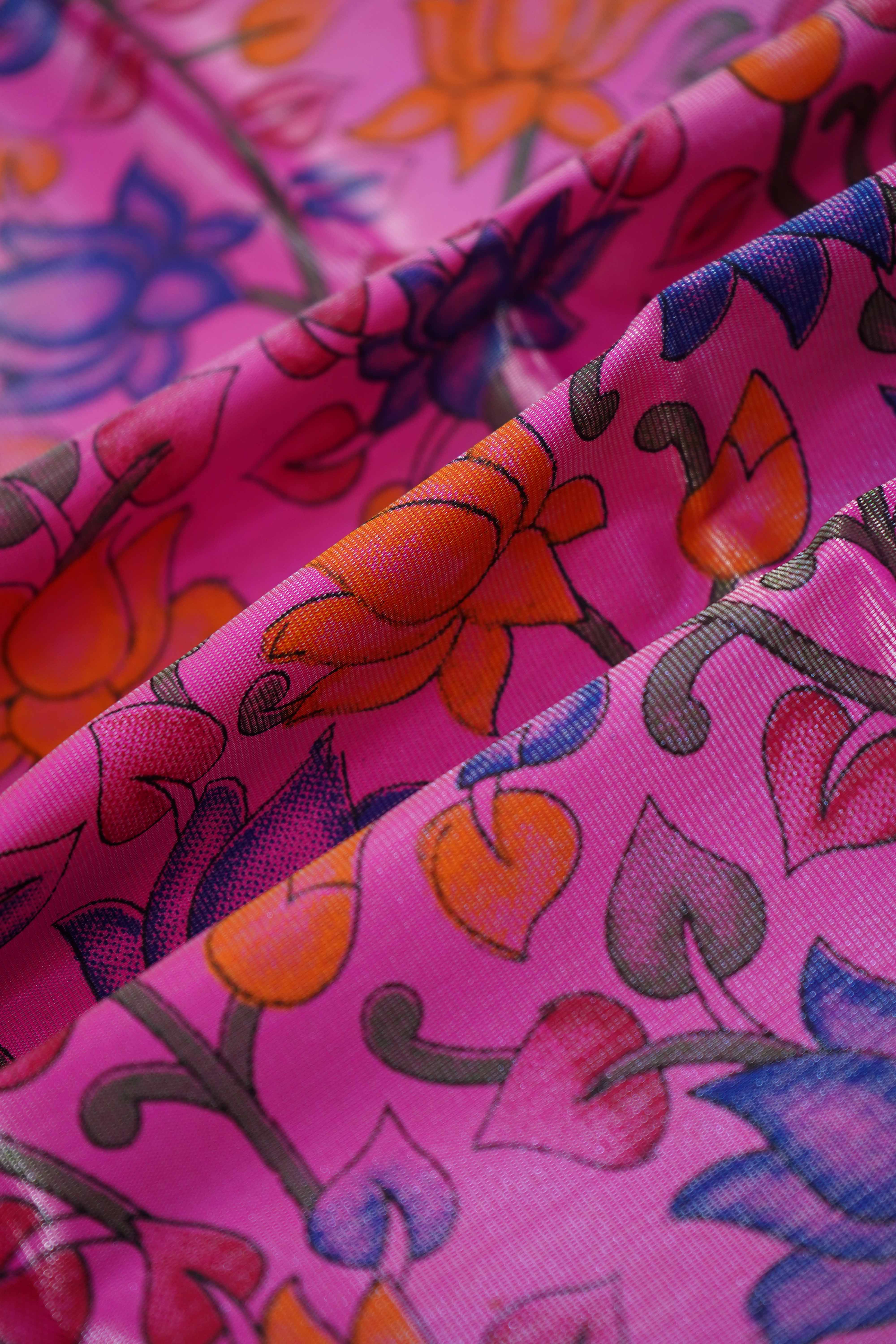 LIGHT PLUM WITH VIOLET MANGALGIRI TISSUE SAREE - Queens Jewel Emporium