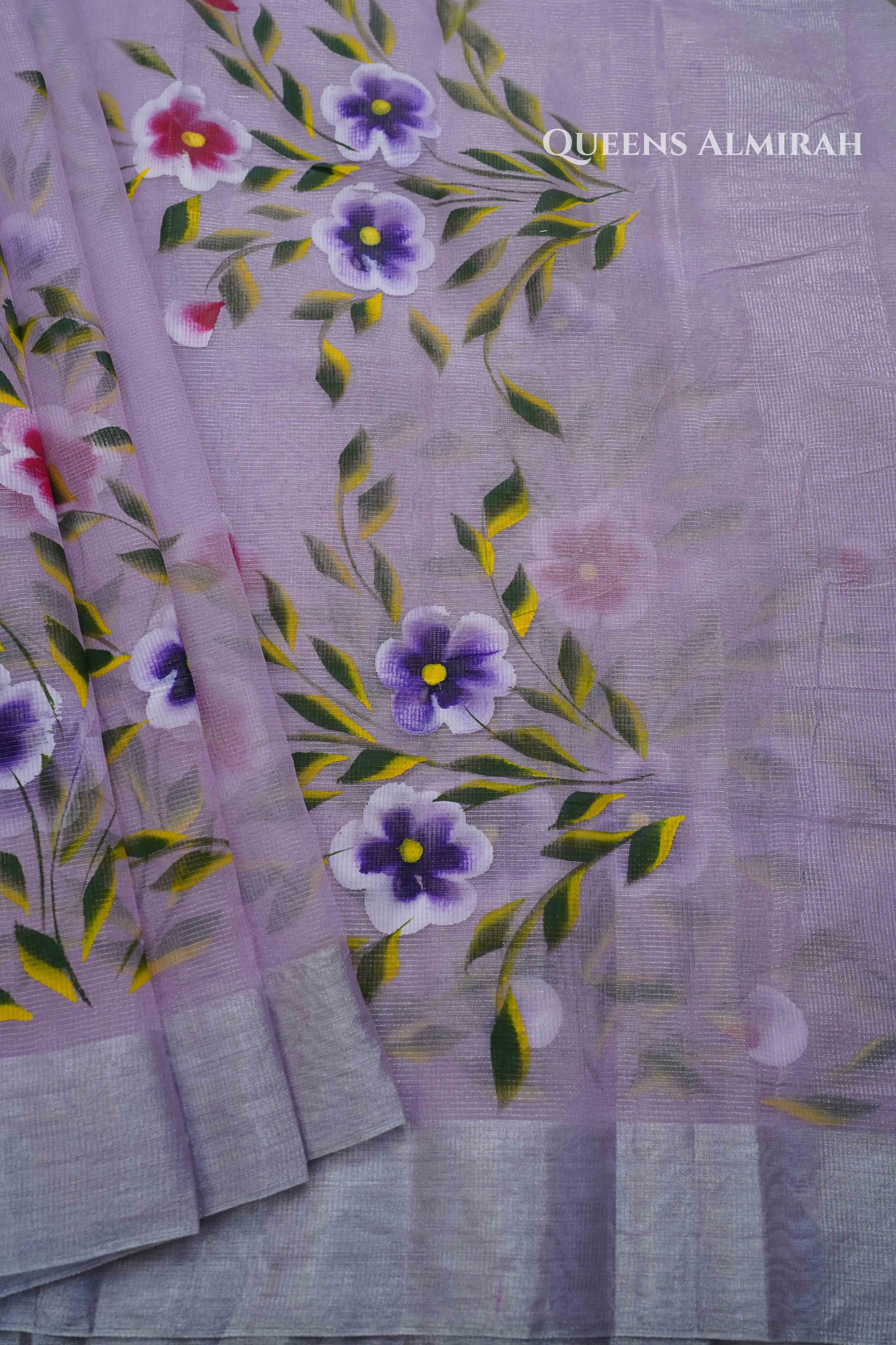 LILAC KOTA TISSUE SAREE - Queens Jewel Emporium