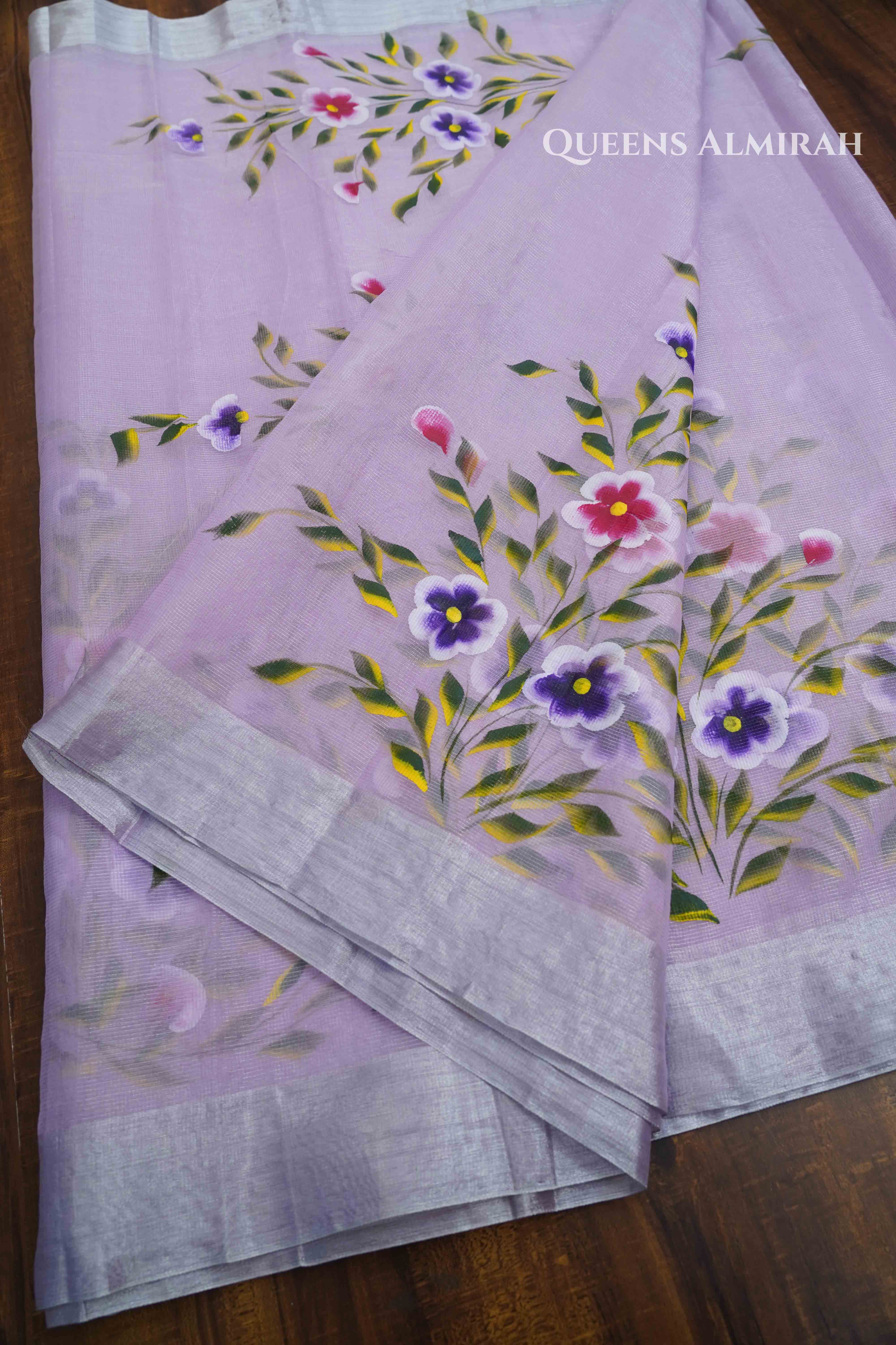 LILAC KOTA TISSUE SAREE - Queens Jewel Emporium