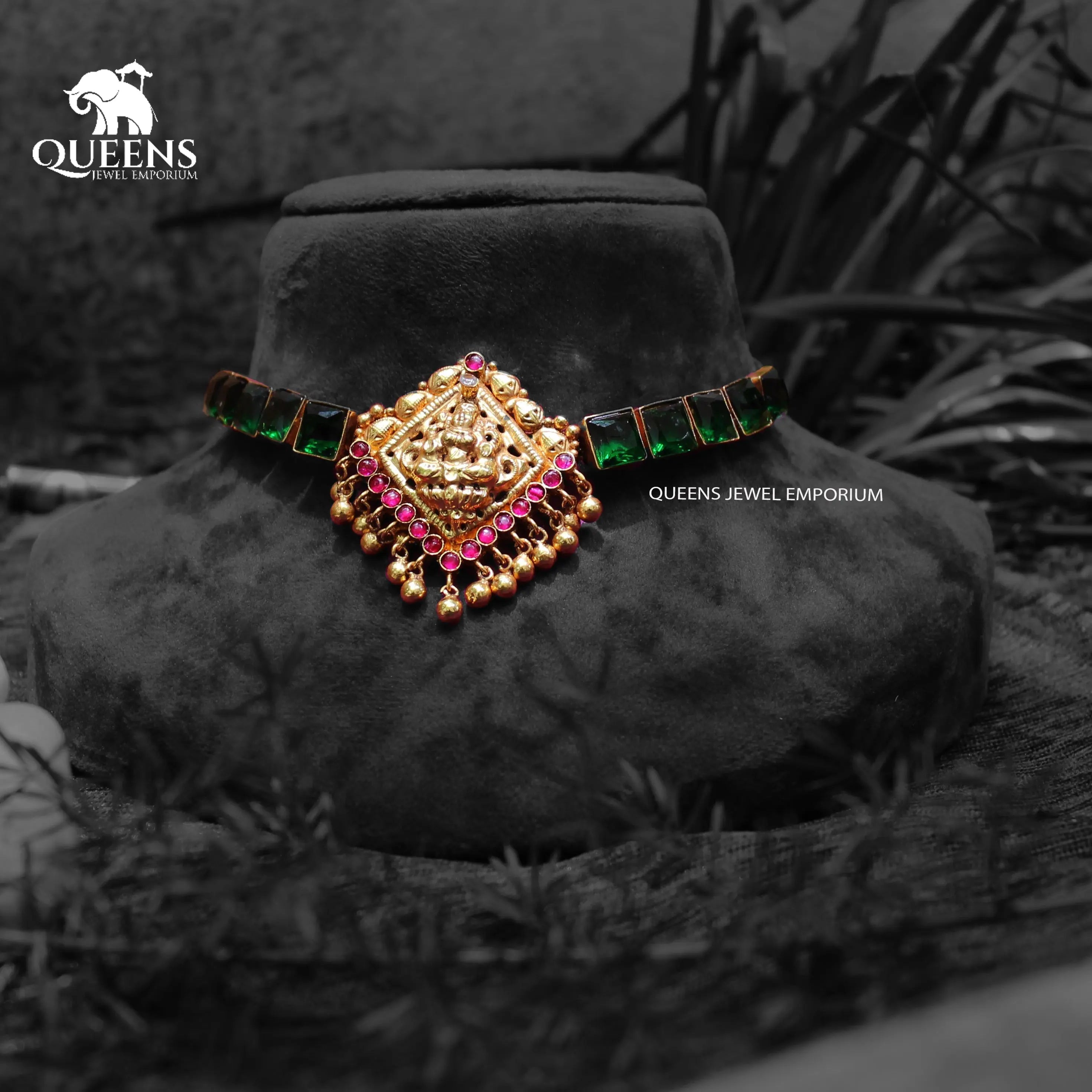 LOCHANA NAGAS CHOKER-GREEN - Queens Jewel Emporium