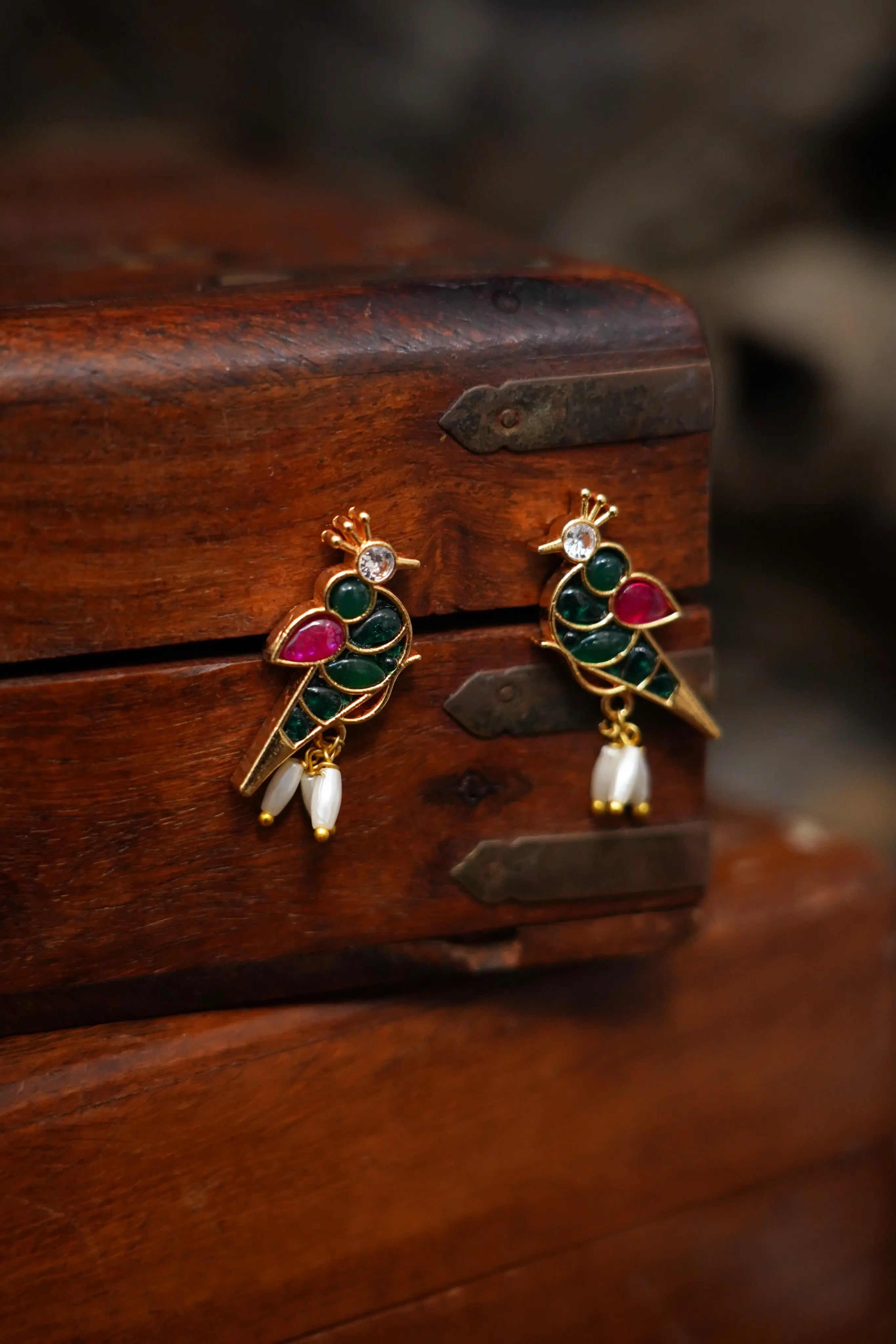 Lalitha parrot Earring Queens_aadi