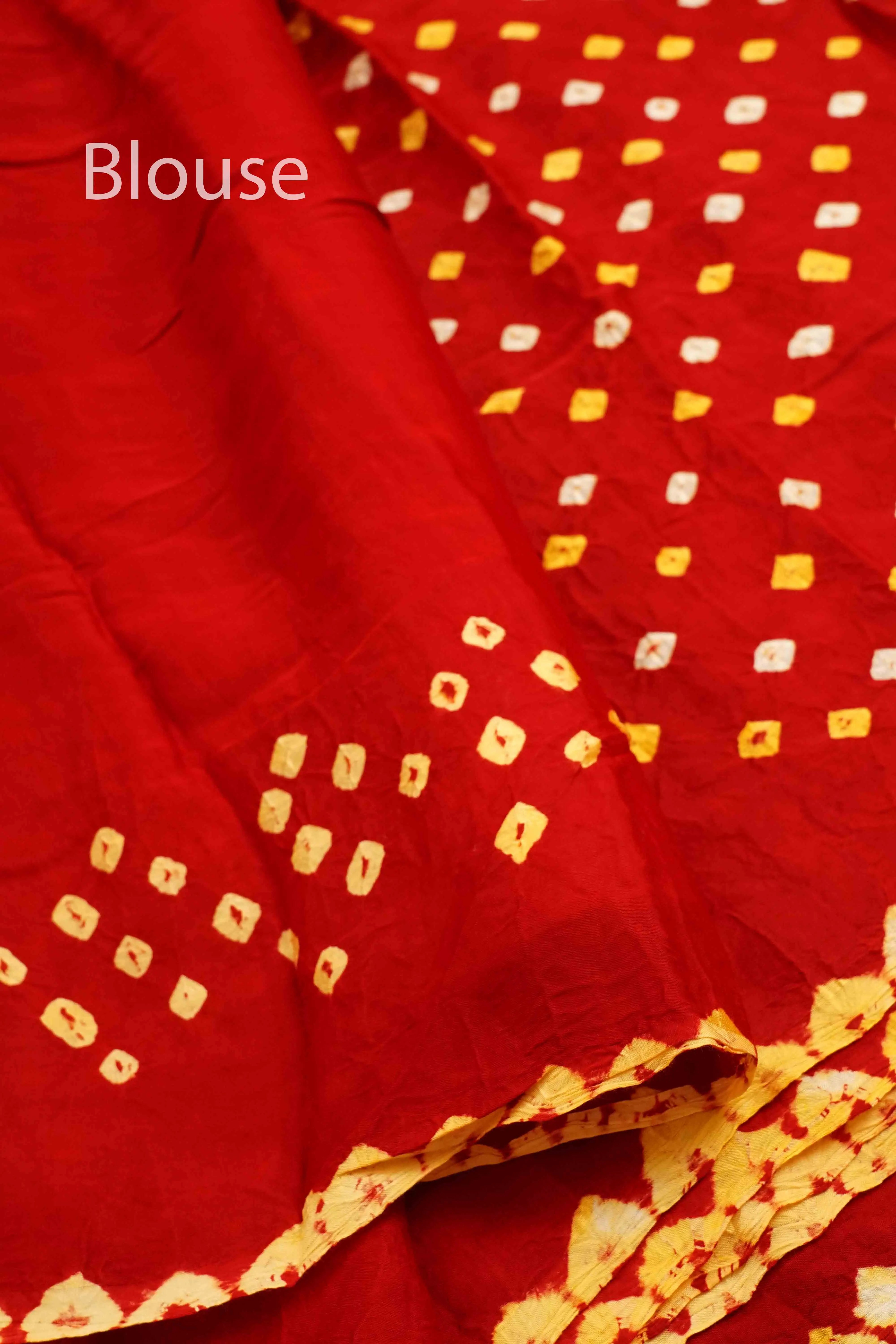 LAVA RED MODAL SILK SAREE - Queens Jewel Emporium