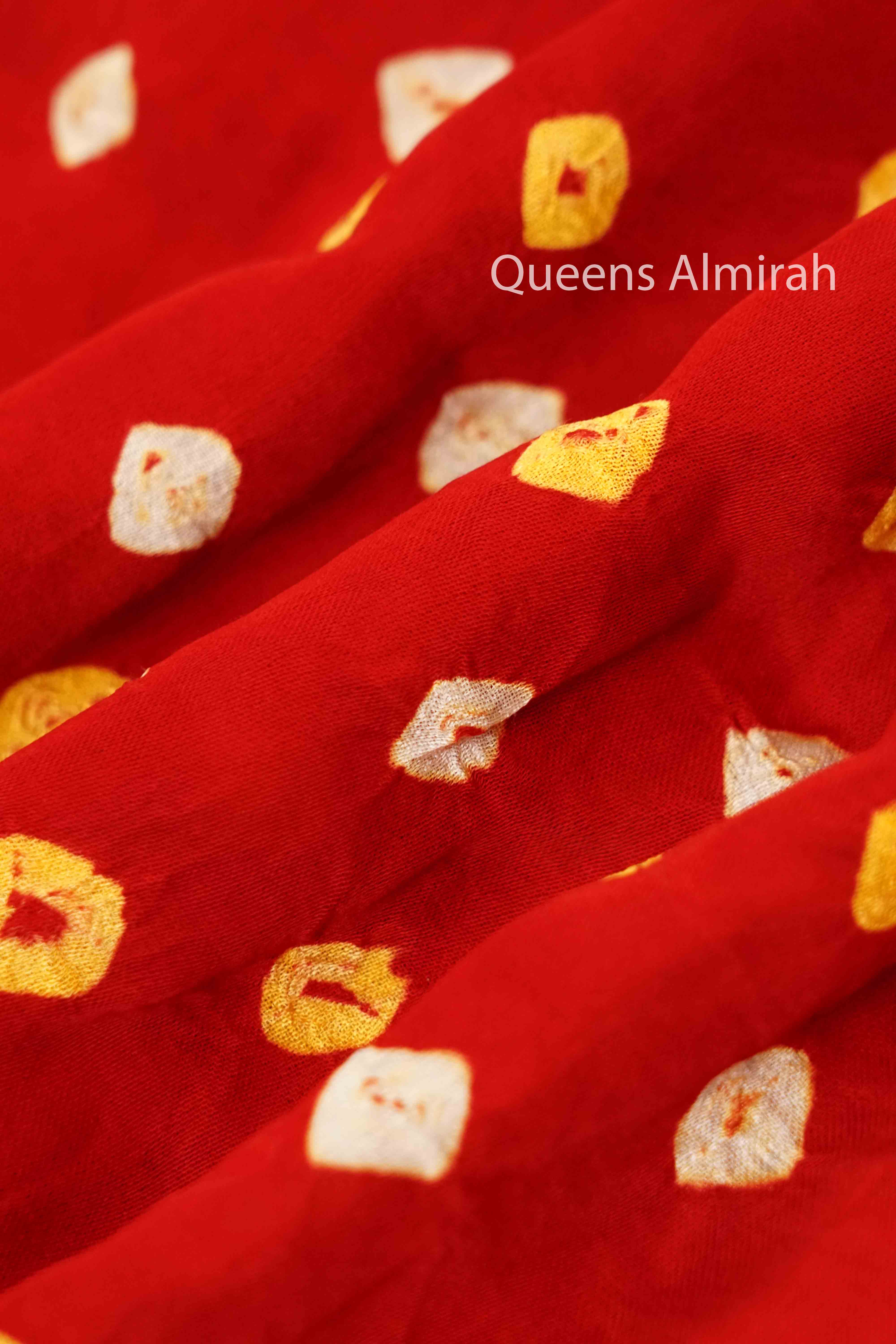 LAVA RED MODAL SILK SAREE - Queens Jewel Emporium