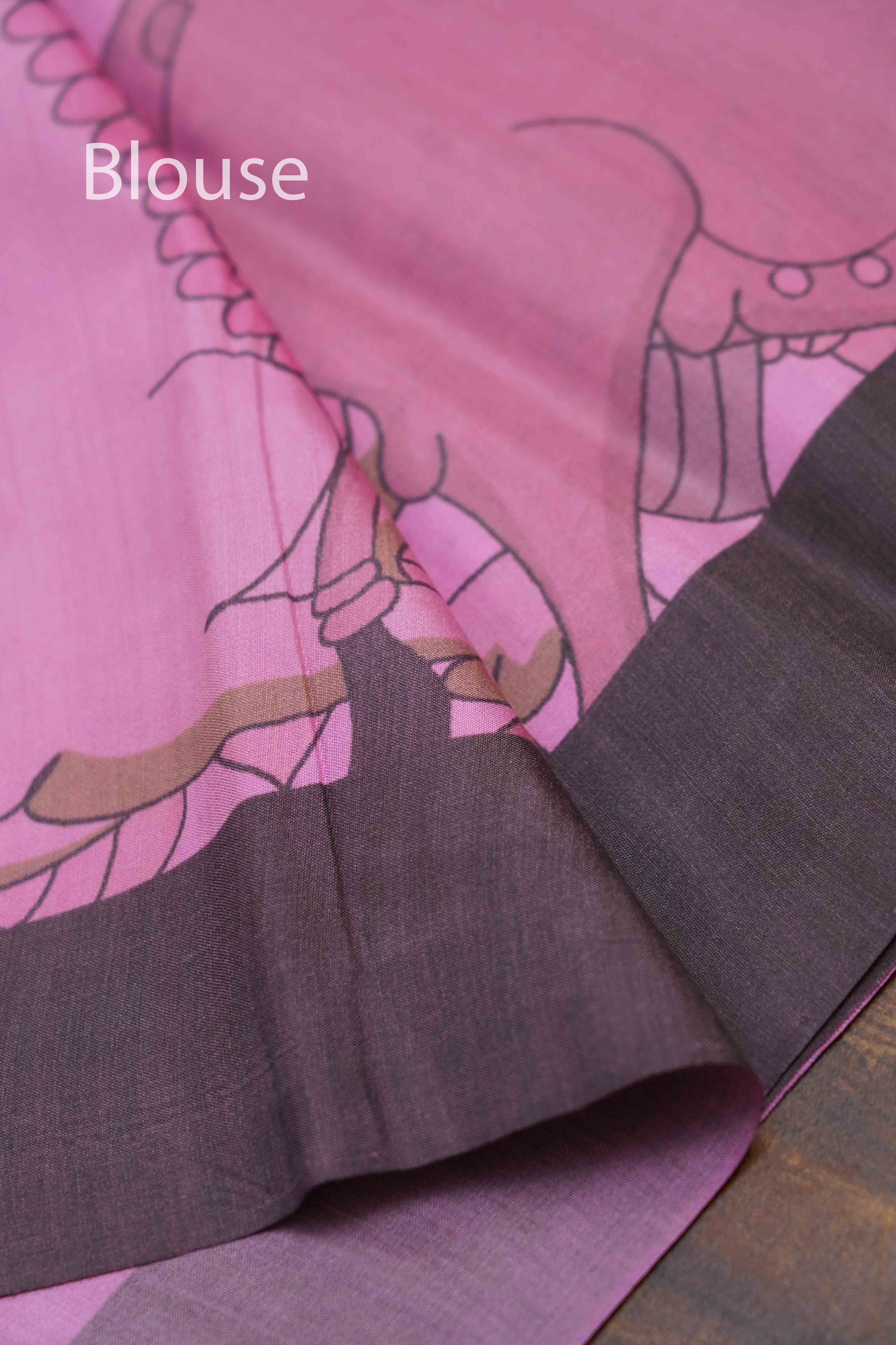Lavender Pink Pure Kanchivaram Silk Saree QUEENS ALMIRAH