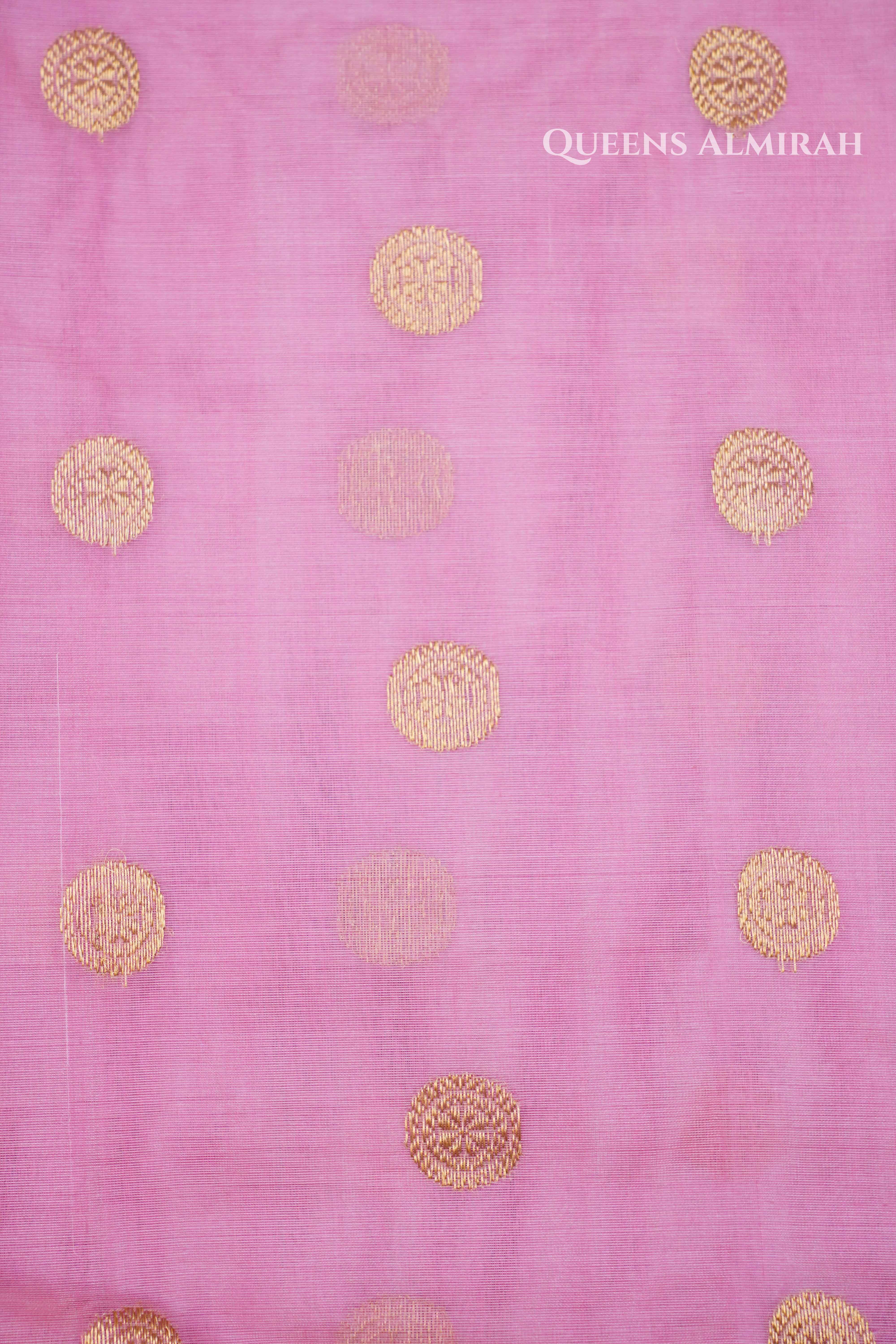 Lilly Pink Chanderi Katan Silk Handloom Saree QUEENS ALMIRAH