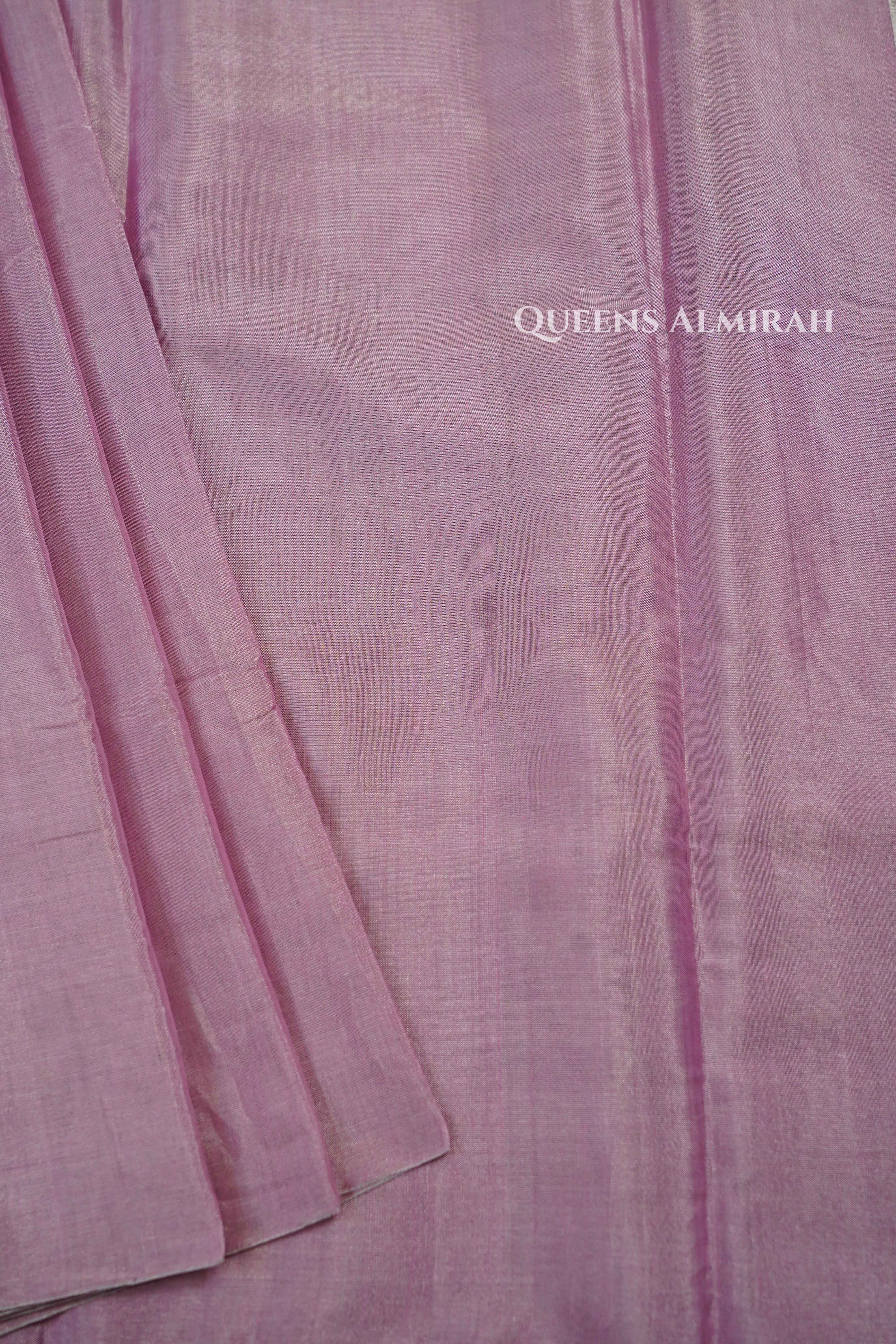 Lilly Pink With Pastel Green Designer Chanderi Silk Saree QUEENS ALMIRAH