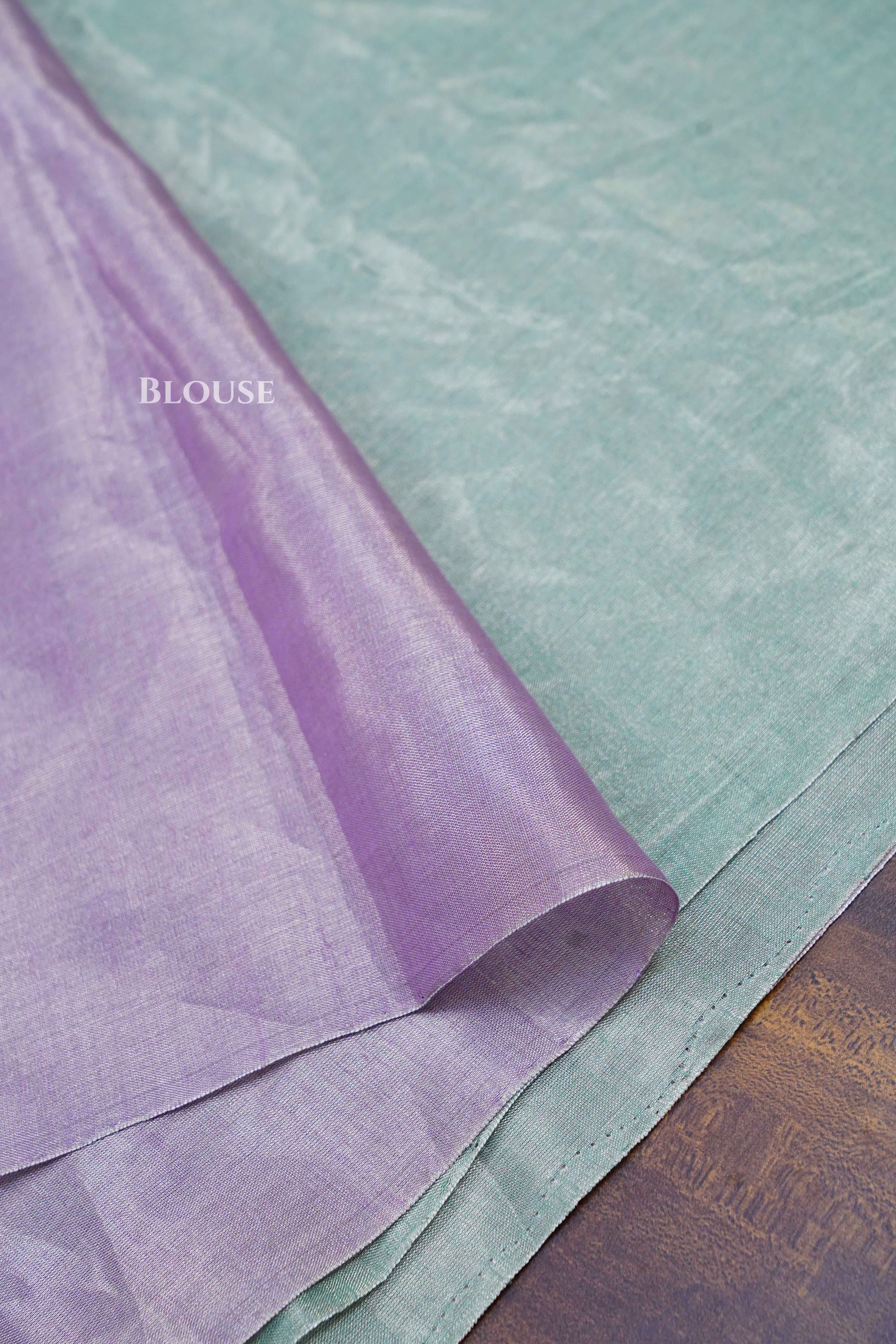 Lilly Pink With Pastel Green Designer Chanderi Silk Saree QUEENS ALMIRAH