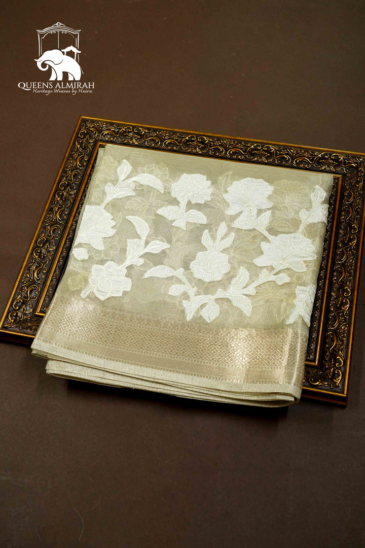 SANDAL KOTA TISSUE SAREE 2 - Queens Jewel Emporium