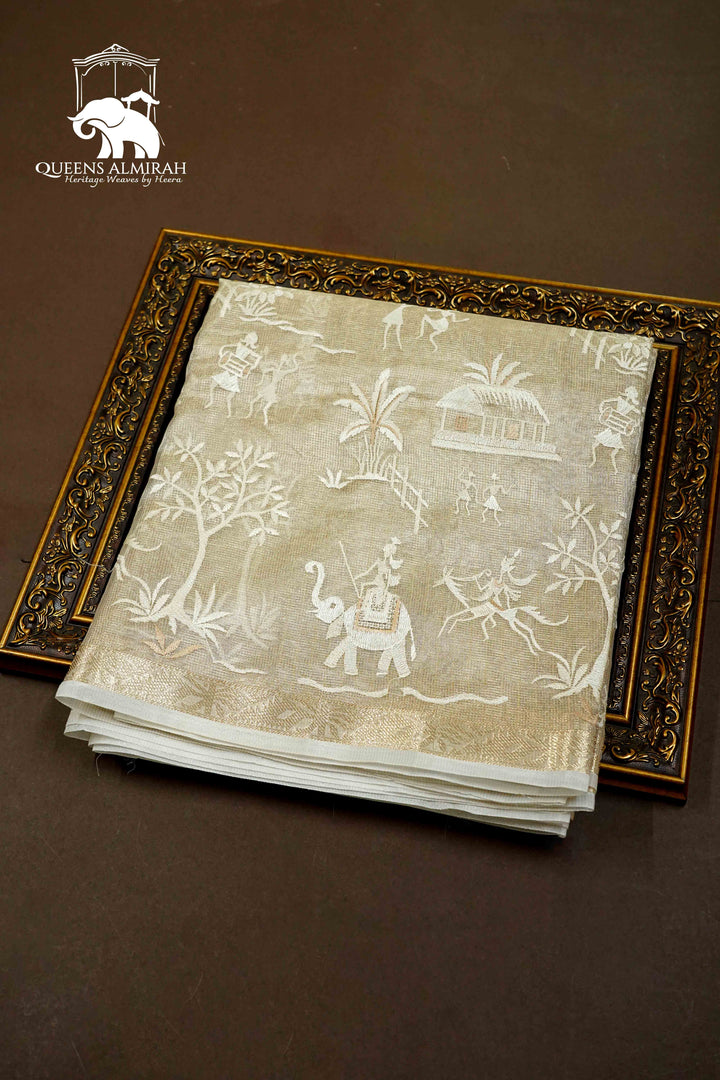 SANDAL KOTA TISSUE SAREE 3 - Queens Jewel Emporium