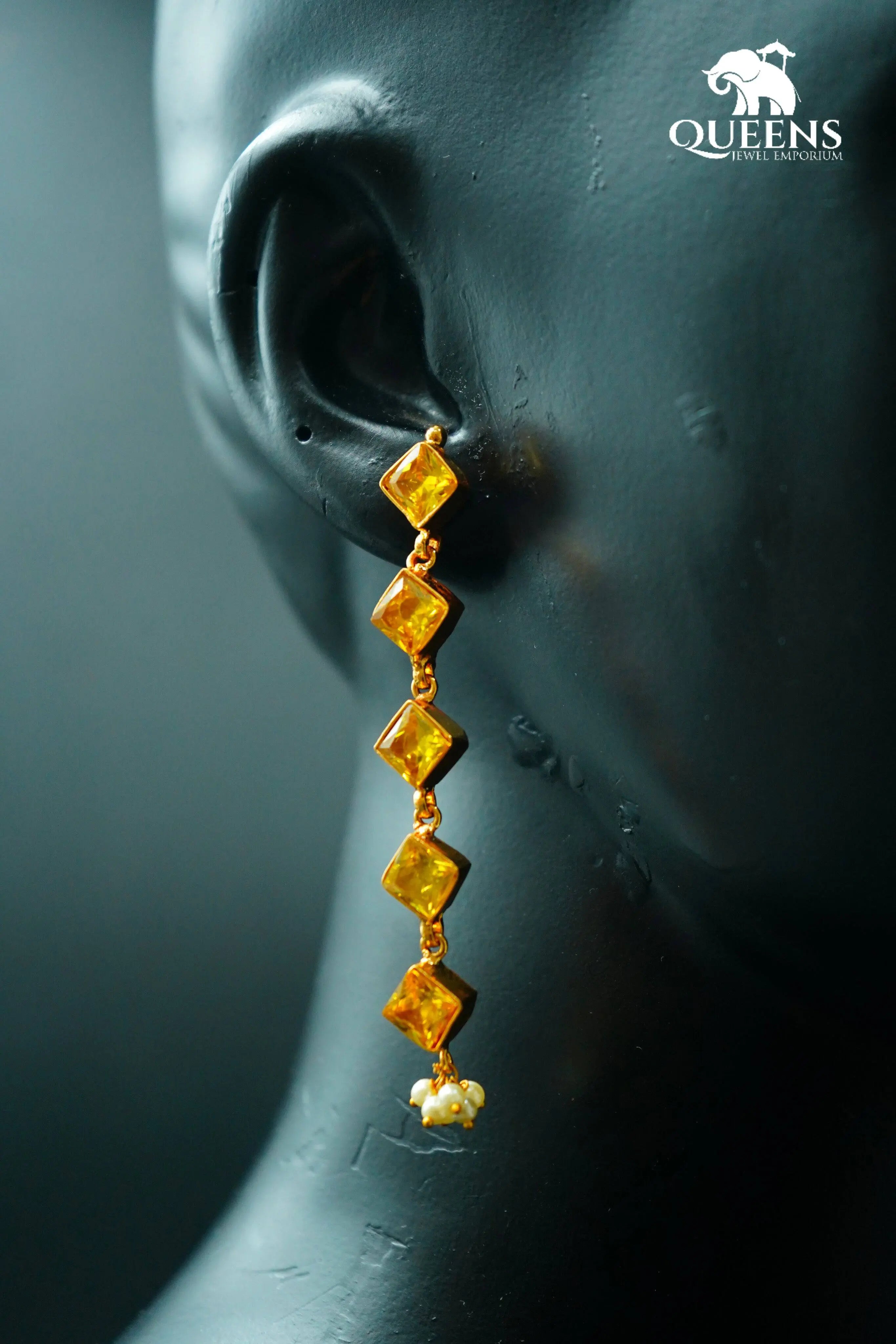 MAATHANGI ZIRCON EARRINGS - Queens Jewel Emporium