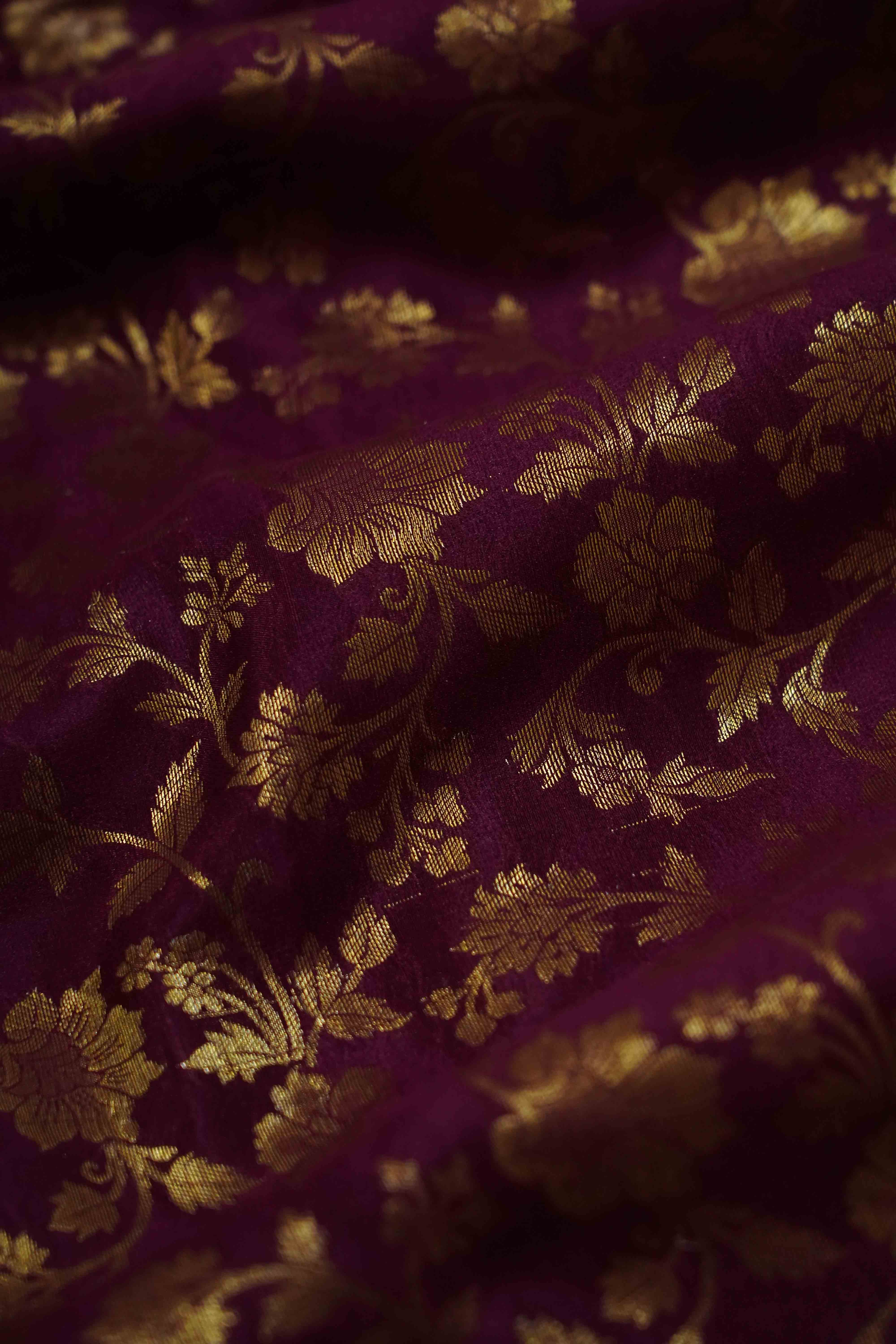 MAGENTA MYSORE SILK SAREE - Queens Jewel Emporium
