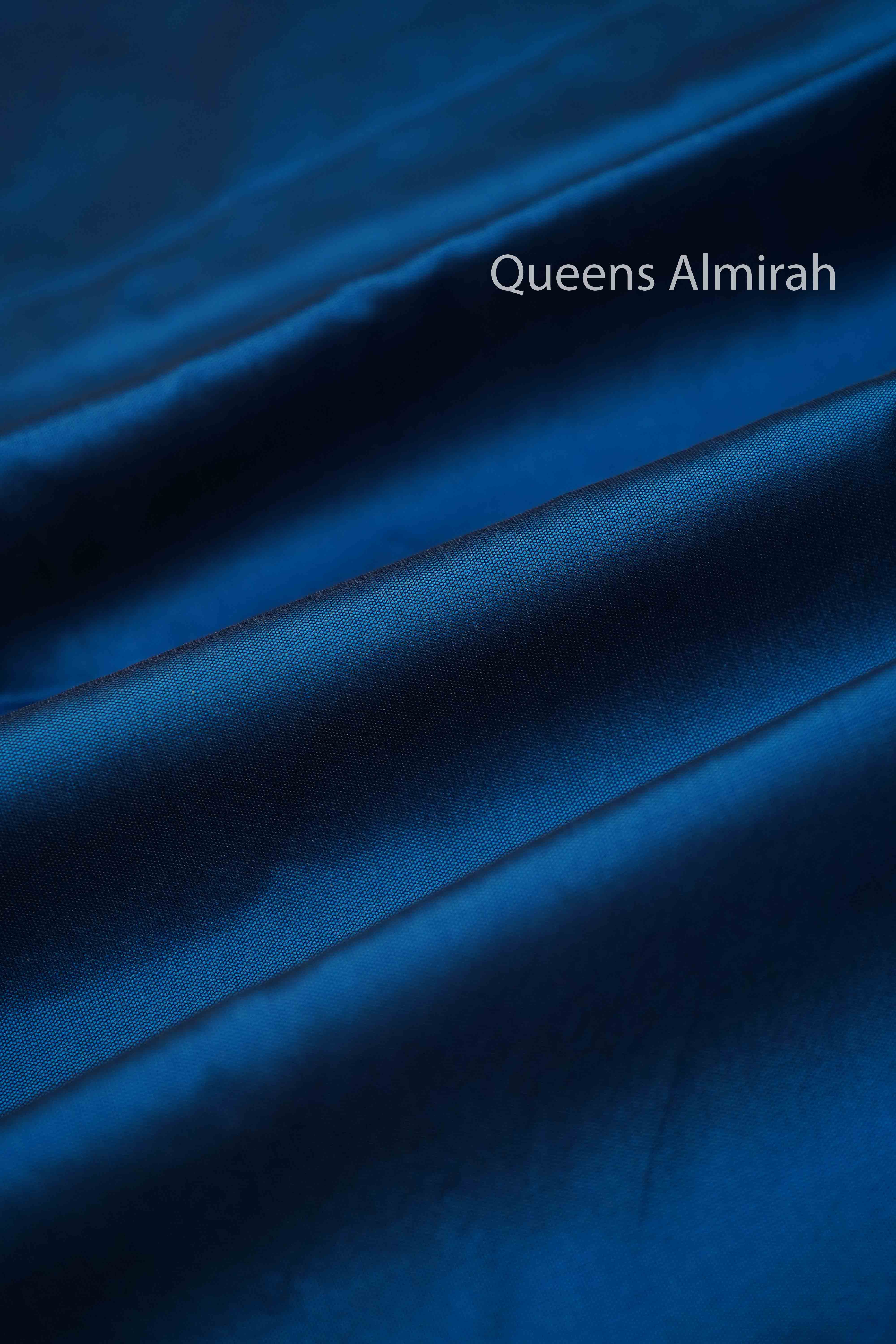MARINE BLUE RED ILKAL SEMI SILK SAREE - Queens Jewel Emporium