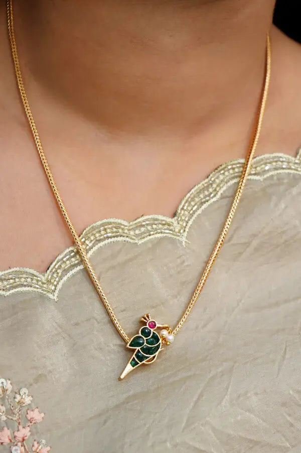 MATHU NECKLACE SET -GREEN - Queens Jewel Emporium