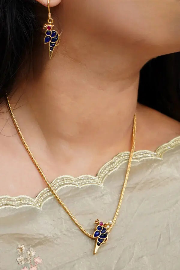 MATHU  NECKLACE SET - NAVY BLUE - Queens Jewel Emporium