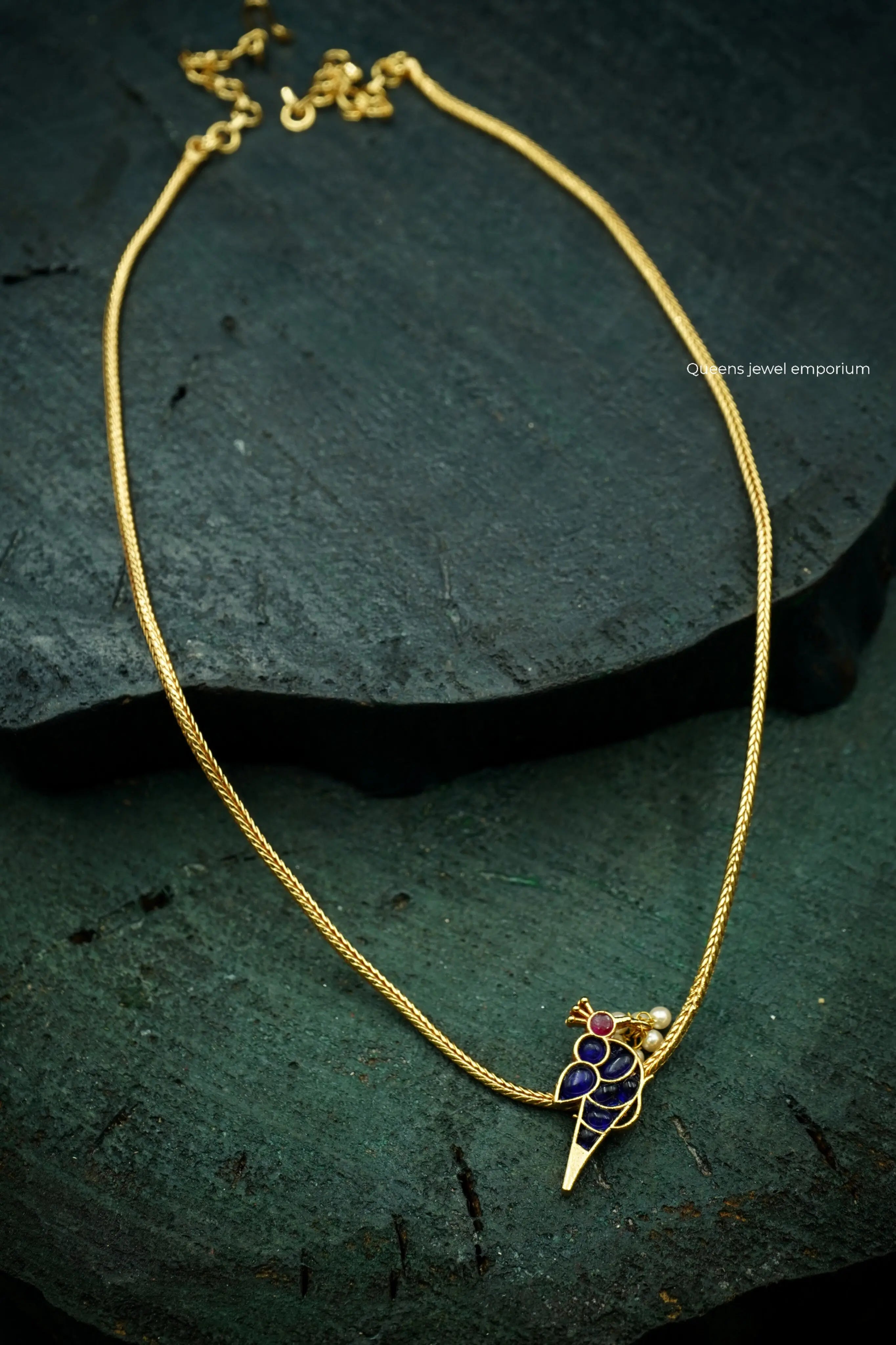 MATHU  NECKLACE SET - NAVY BLUE - Queens Jewel Emporium