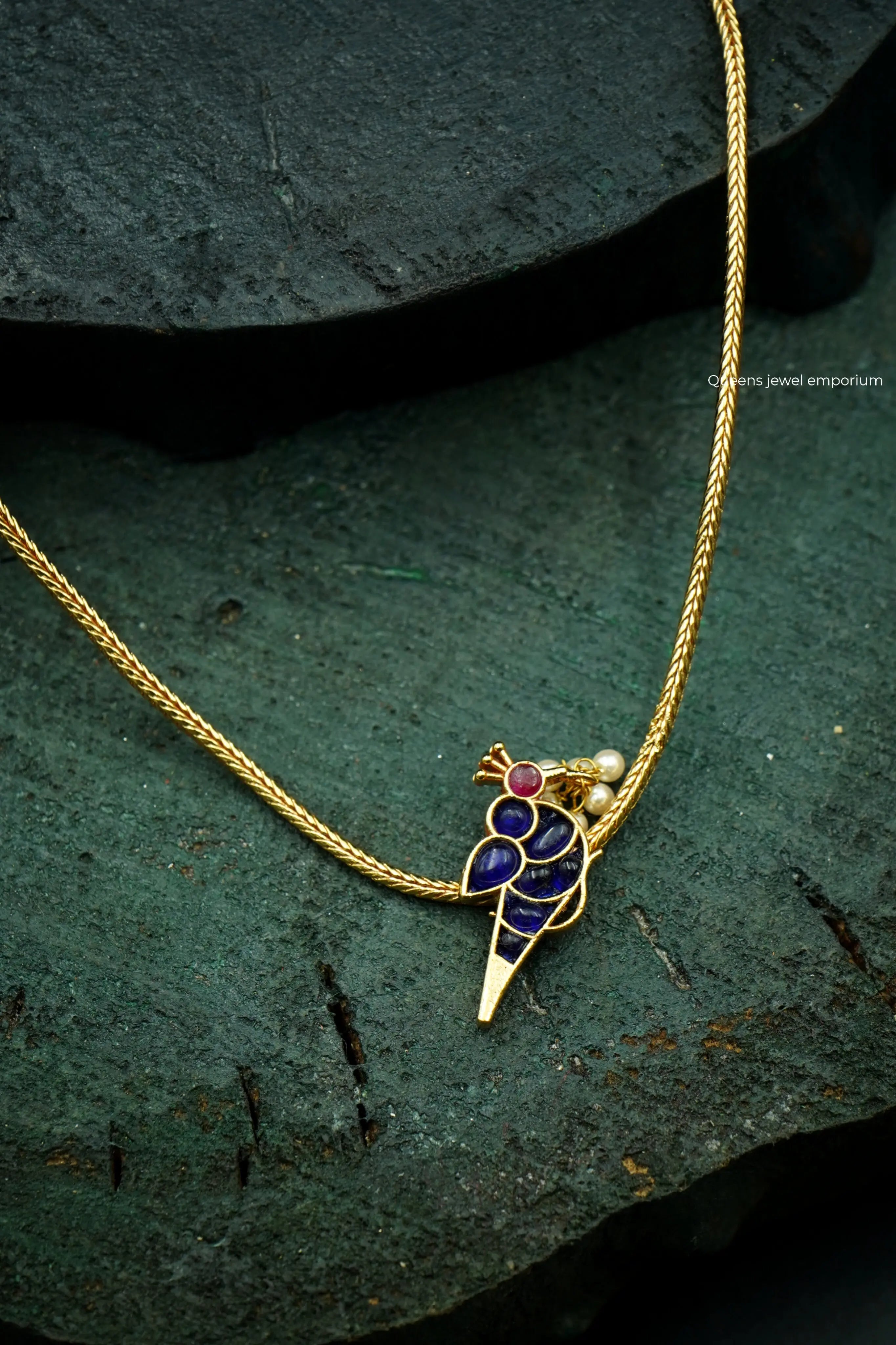 MATHU  NECKLACE SET - NAVY BLUE - Queens Jewel Emporium