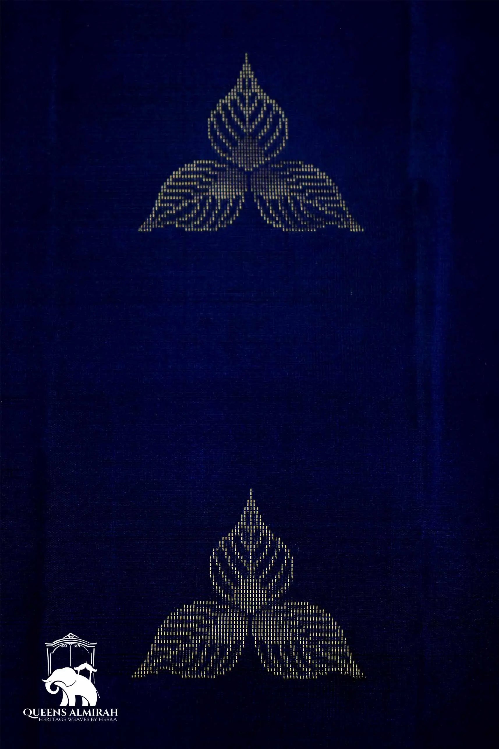 MIDNIGHT BLUE WITH WOVEN BORDER SOFT SILK SAREE - Queens Jewel Emporium