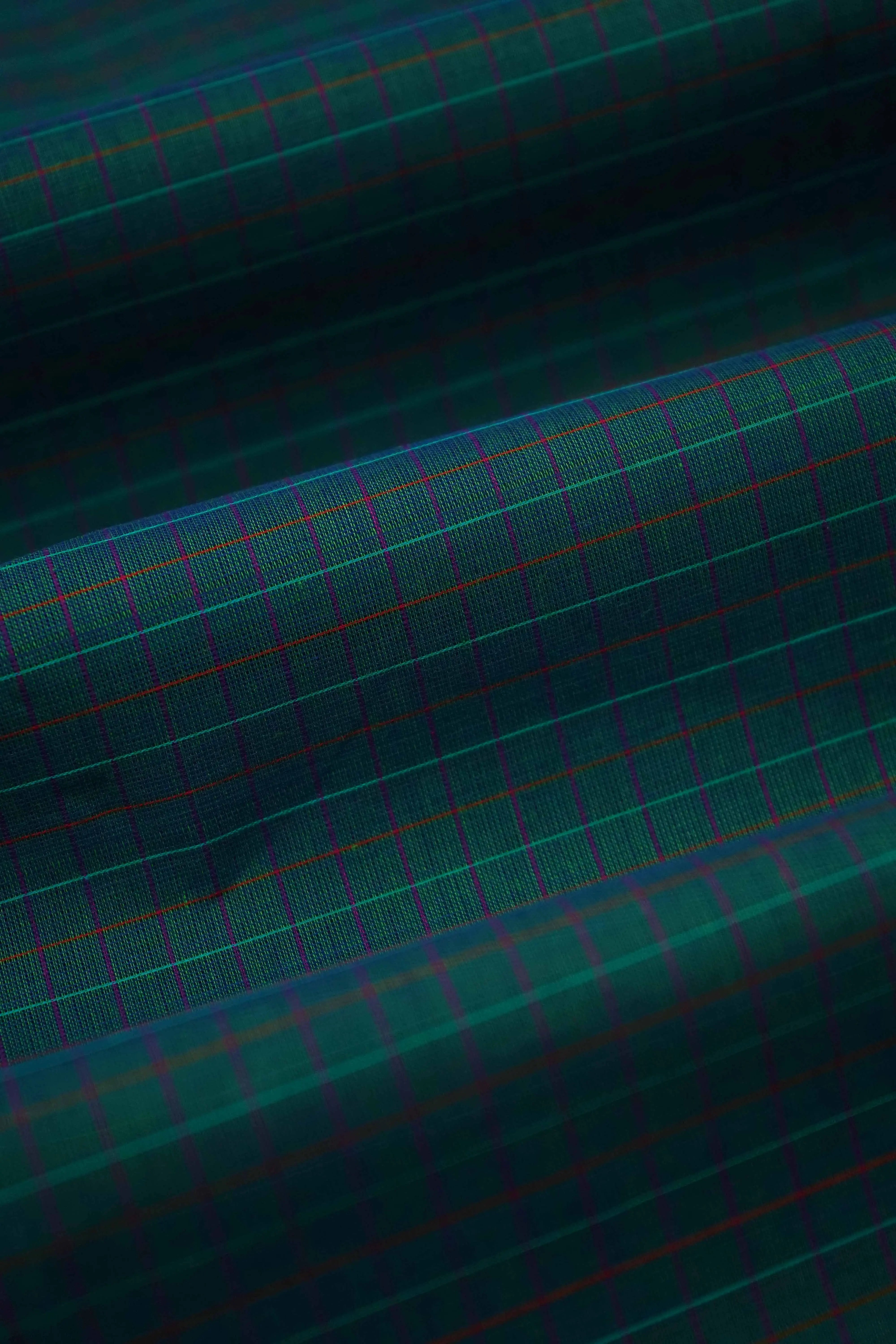 MINERAL GREEN WITH DEEP SEA KANCHI COTTON SAREE - Queens Jewel Emporium