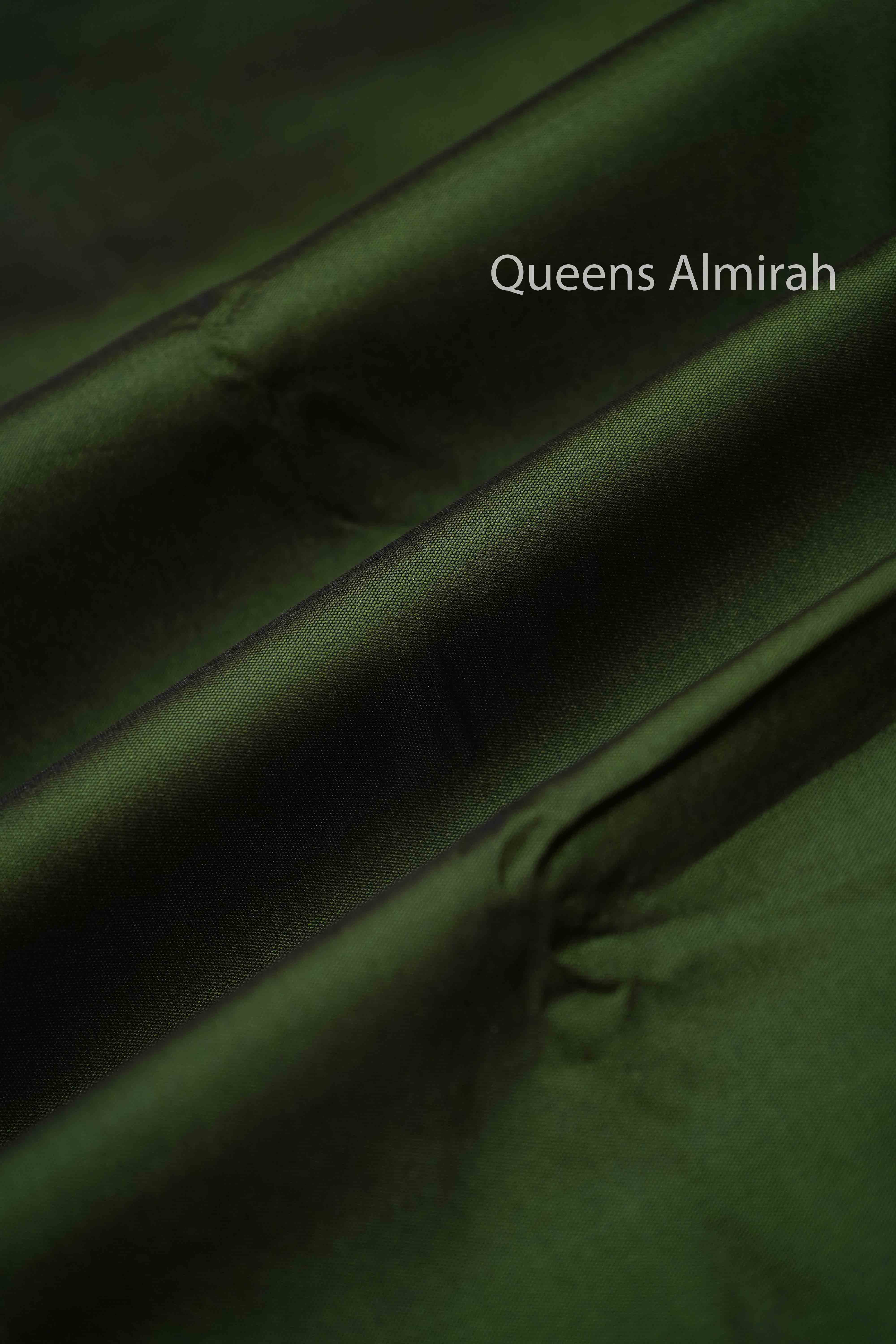 MINERAL GREEN WITH RASPBERRY PINK ILKAL SEMI SILK SAREE - Queens Jewel Emporium