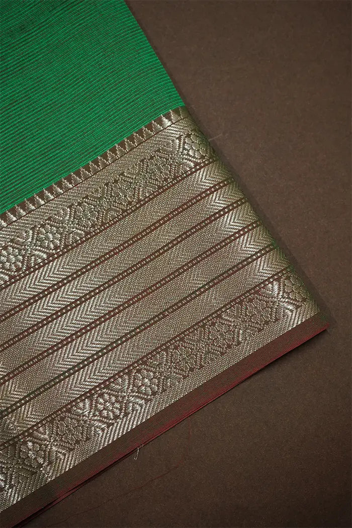 MINT GREEN WITH WOVEN BORDER MANGALGIRE SAREE - Queens Jewel Emporium