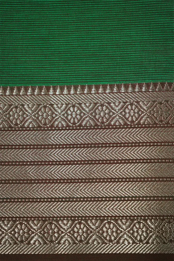 MINT GREEN WITH WOVEN BORDER MANGALGIRE SAREE - Queens Jewel Emporium