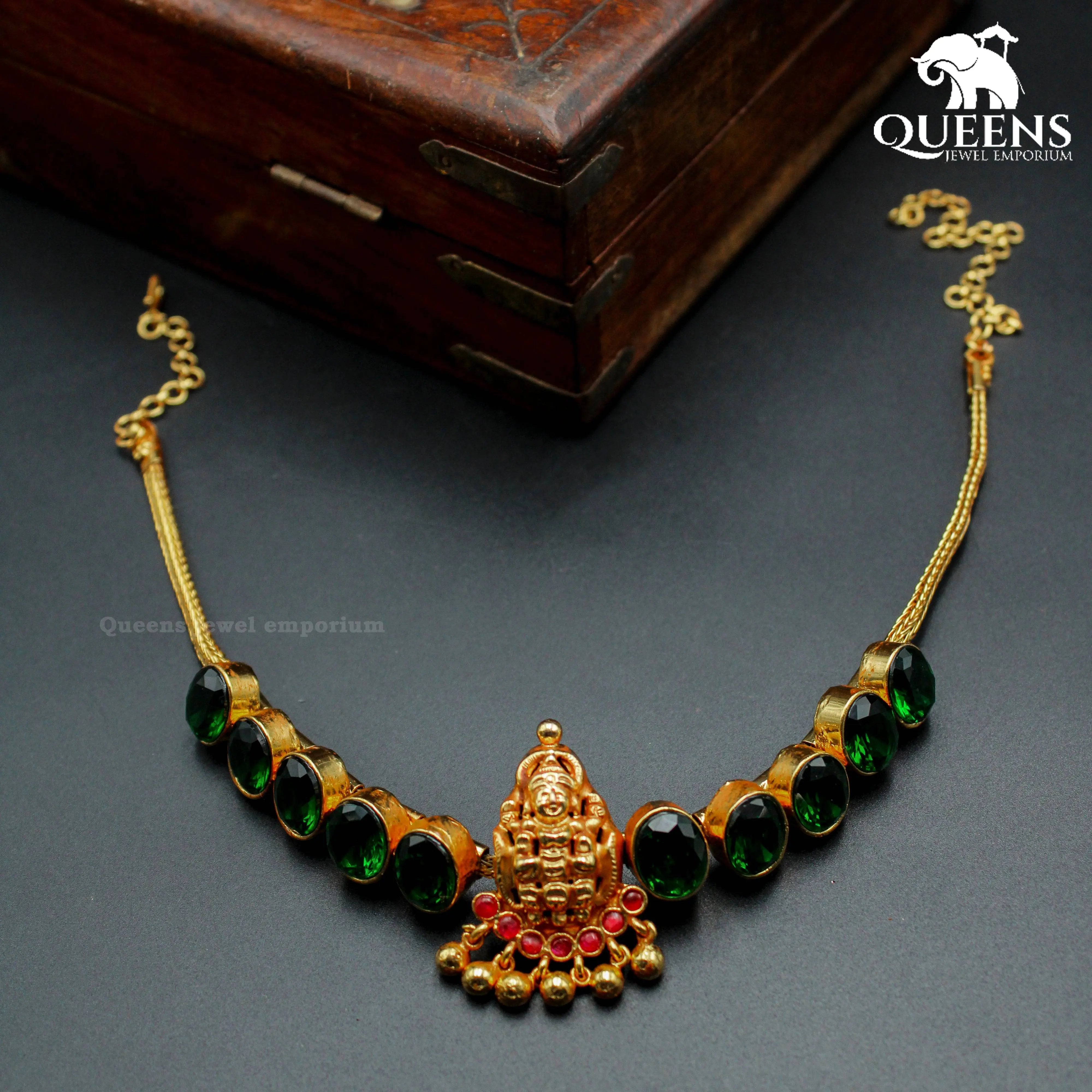 MITHRA CHOKER GREEN - Queens Jewel Emporium