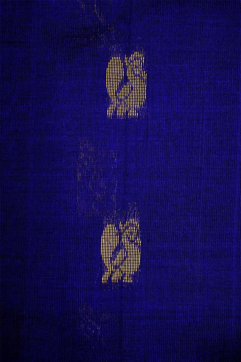 MS BLUE AND SEA GREEN KANCHI SILK COTTON SAREE - Queens Jewel Emporium
