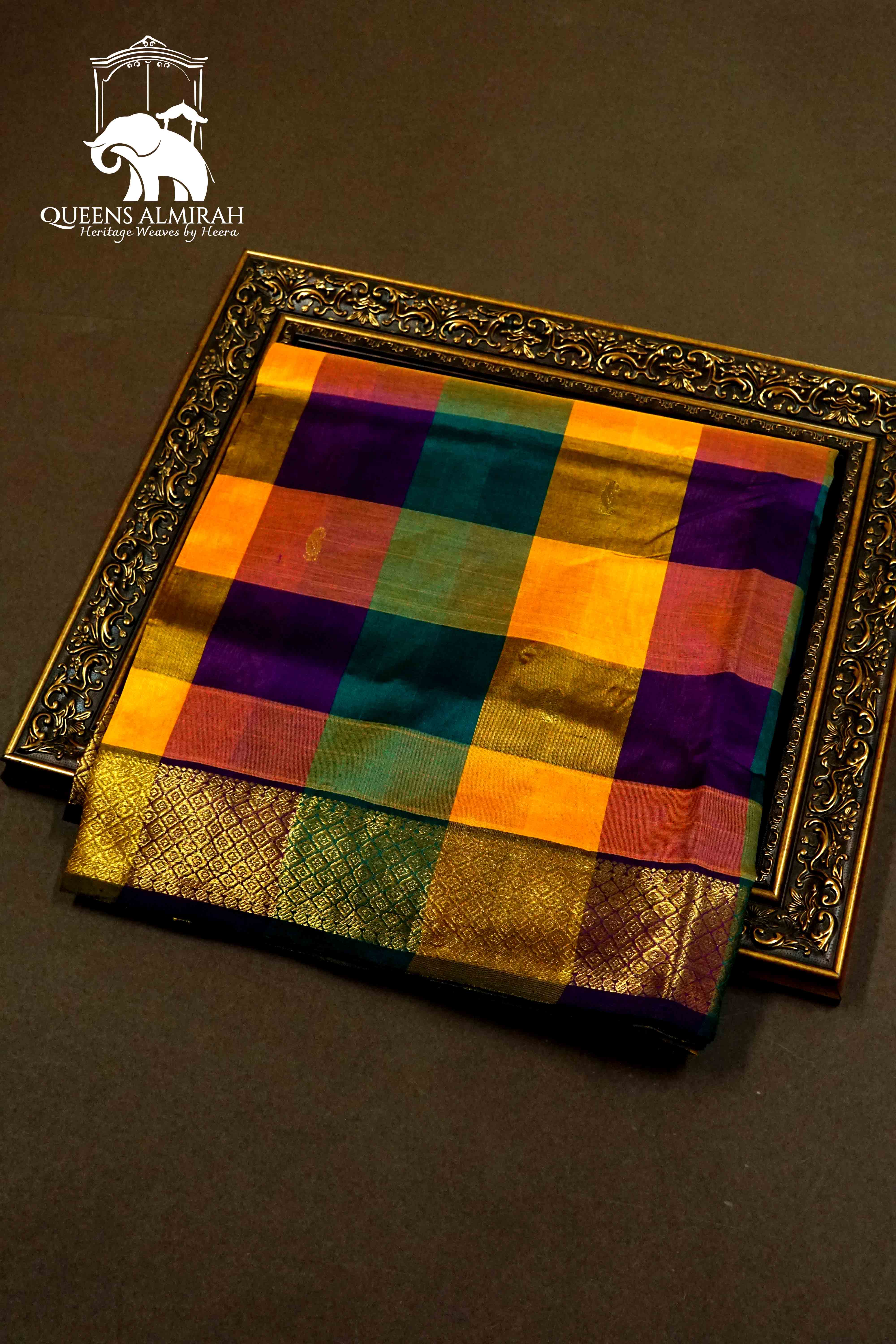 MULTI COLOR PURE KANCHI SILK COTTON - Queens Jewel Emporium