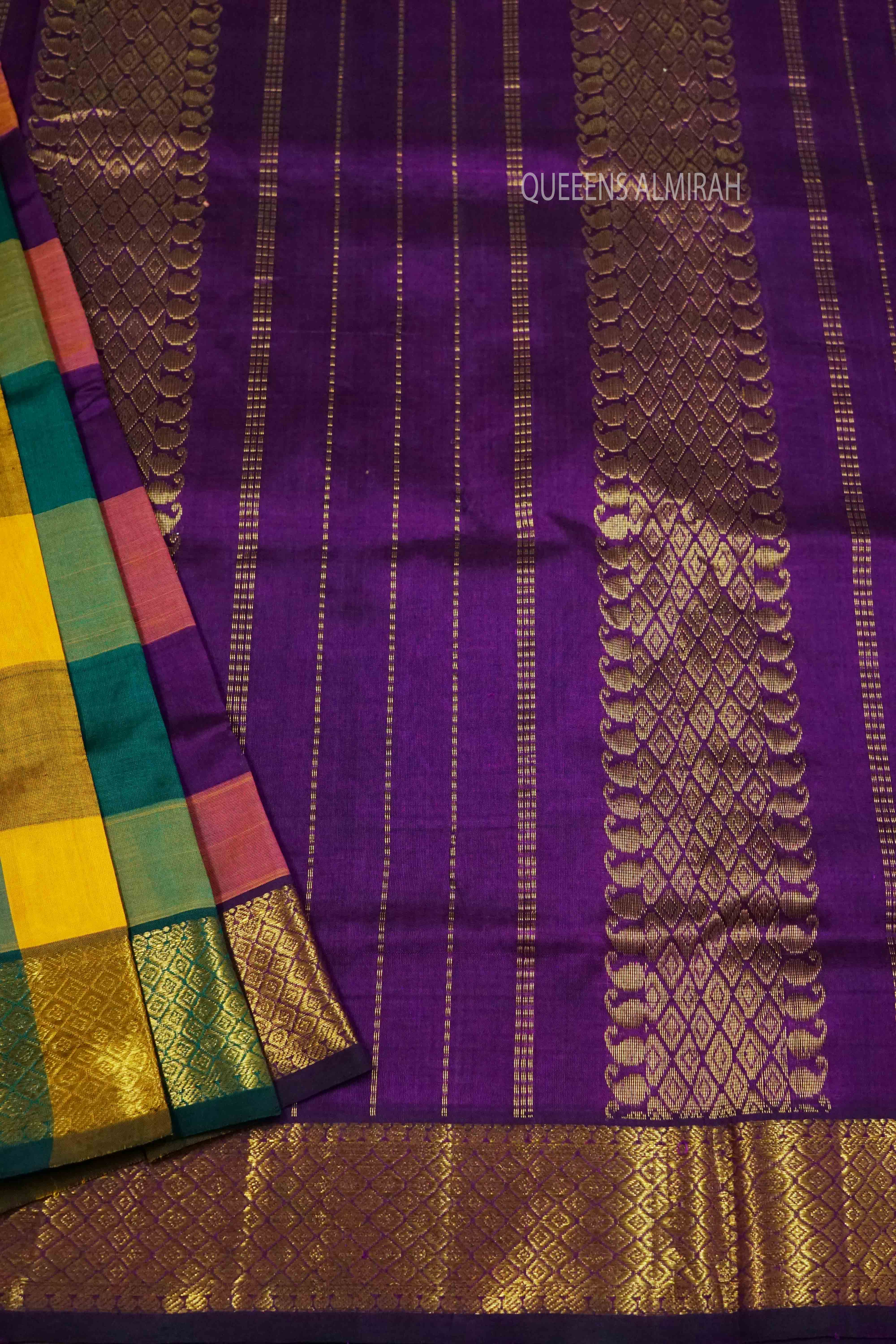 MULTI COLOR PURE KANCHI SILK COTTON - Queens Jewel Emporium