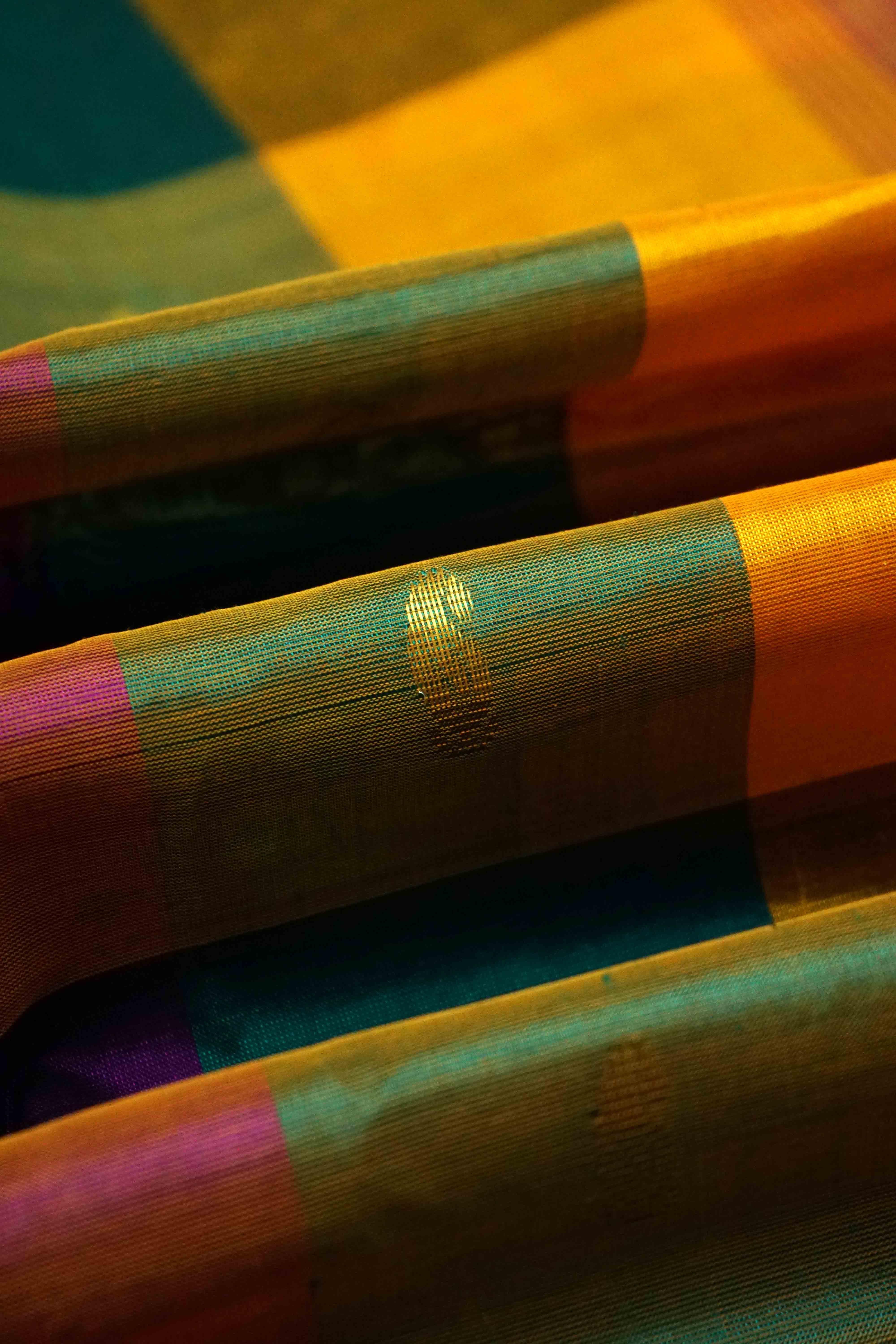MULTI COLOR PURE KANCHI SILK COTTON - Queens Jewel Emporium