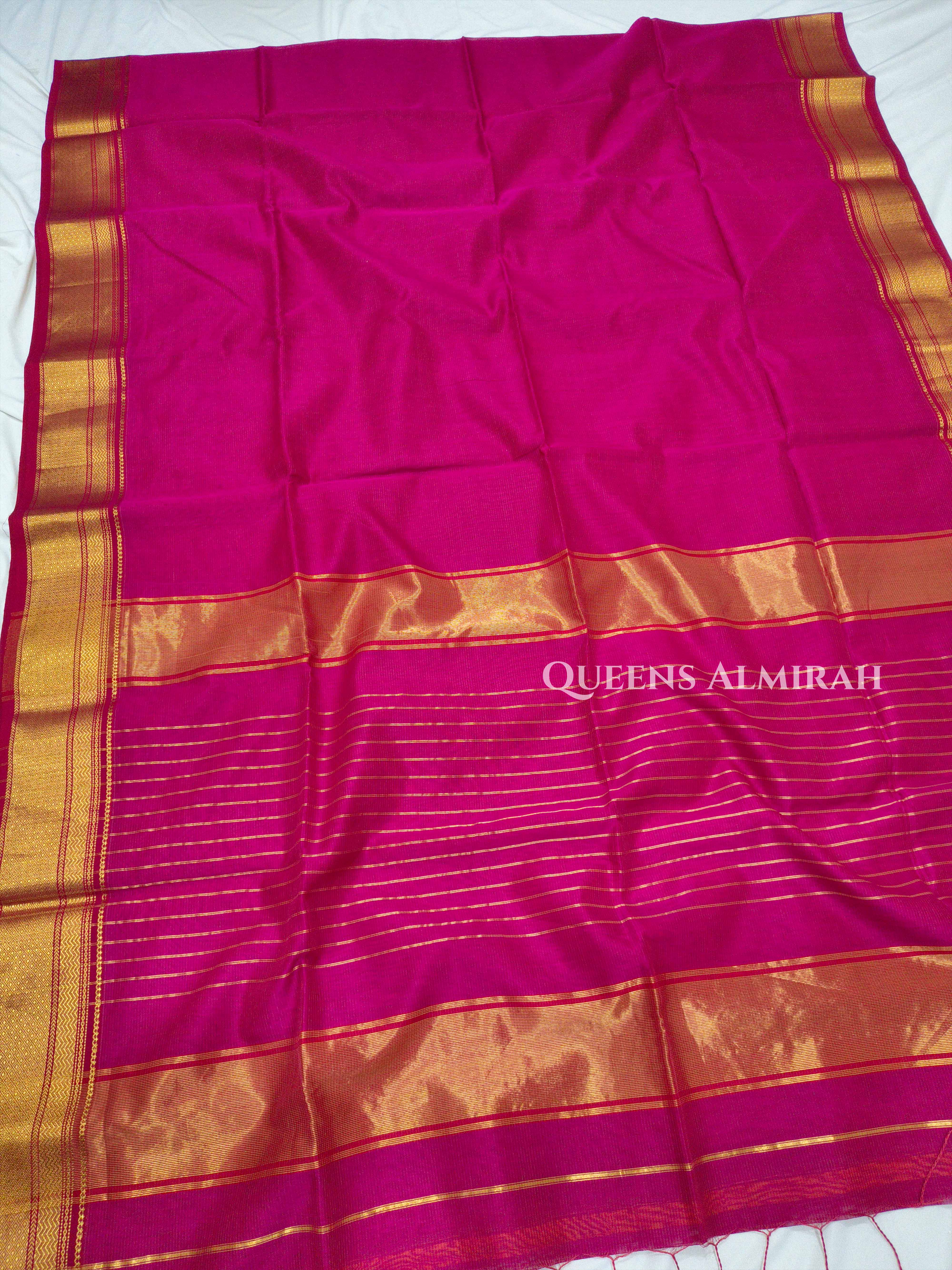 Magenta Maheshwari Silk Cotton Saree QUEENS ALMIRAH