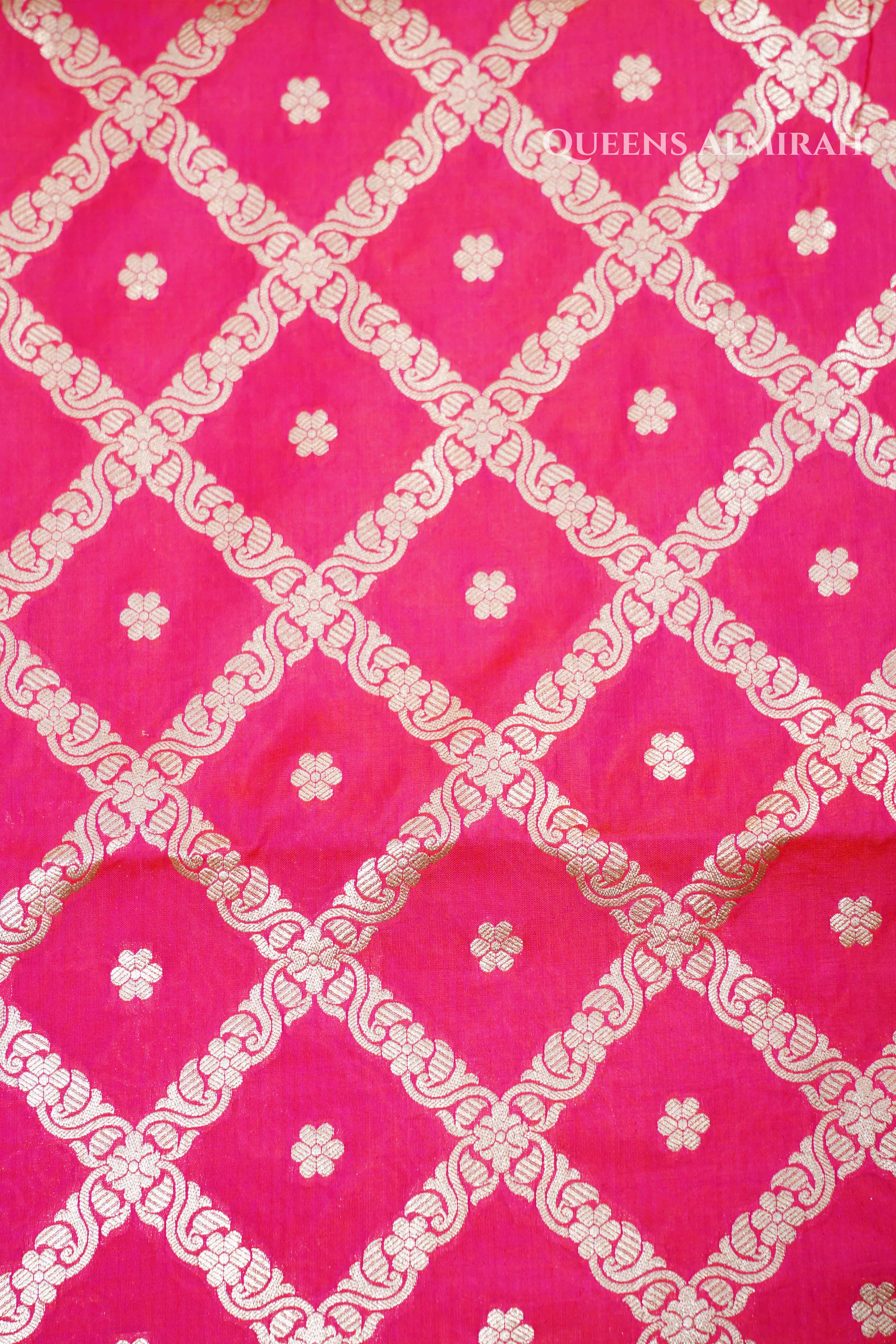 Magenta Pink Banarasi Silk Saree QUEENS ALMIRAH