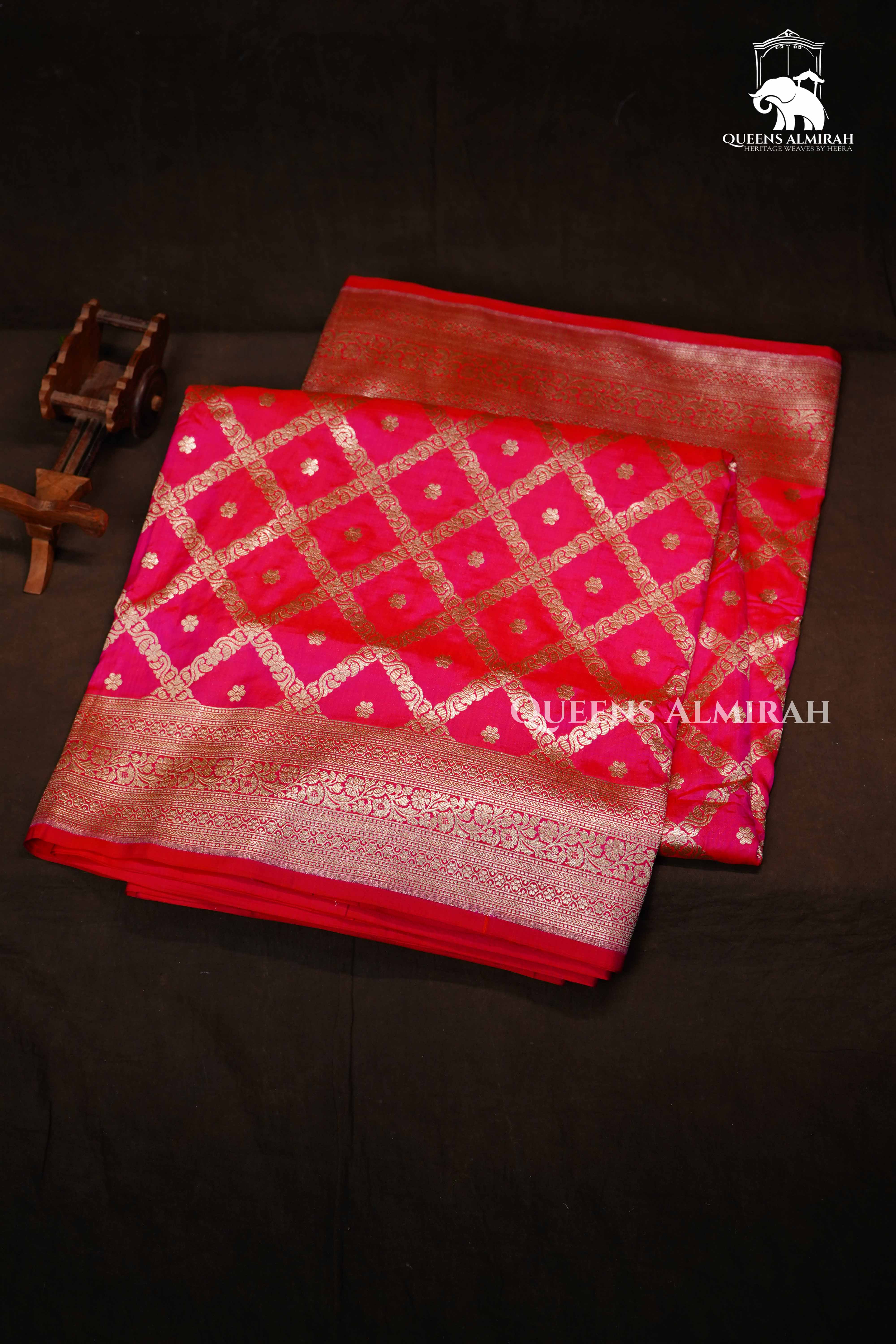 Magenta Pink Banarasi Silk Saree QUEENS ALMIRAH