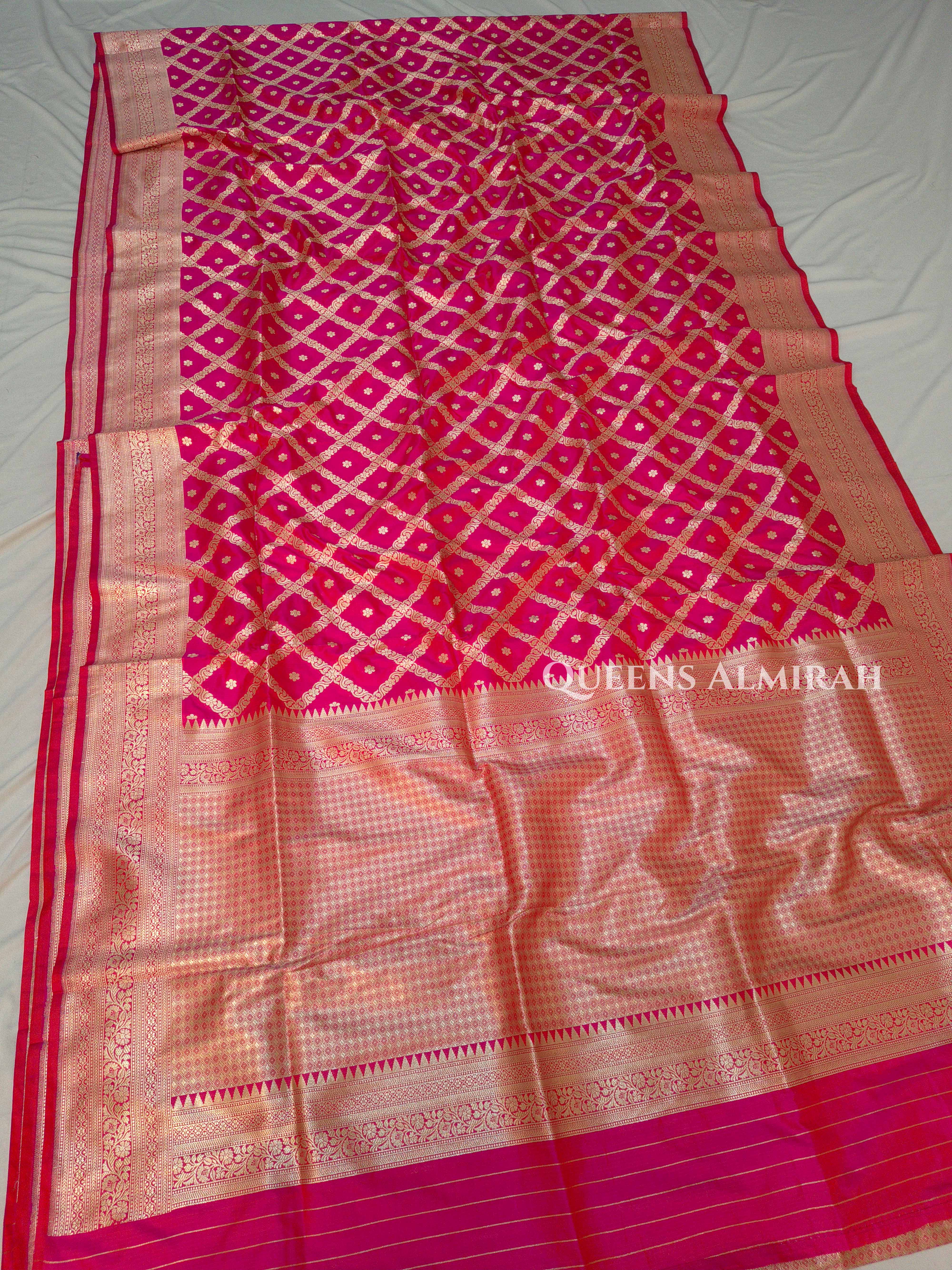 Magenta Pink Banarasi Silk Saree QUEENS ALMIRAH