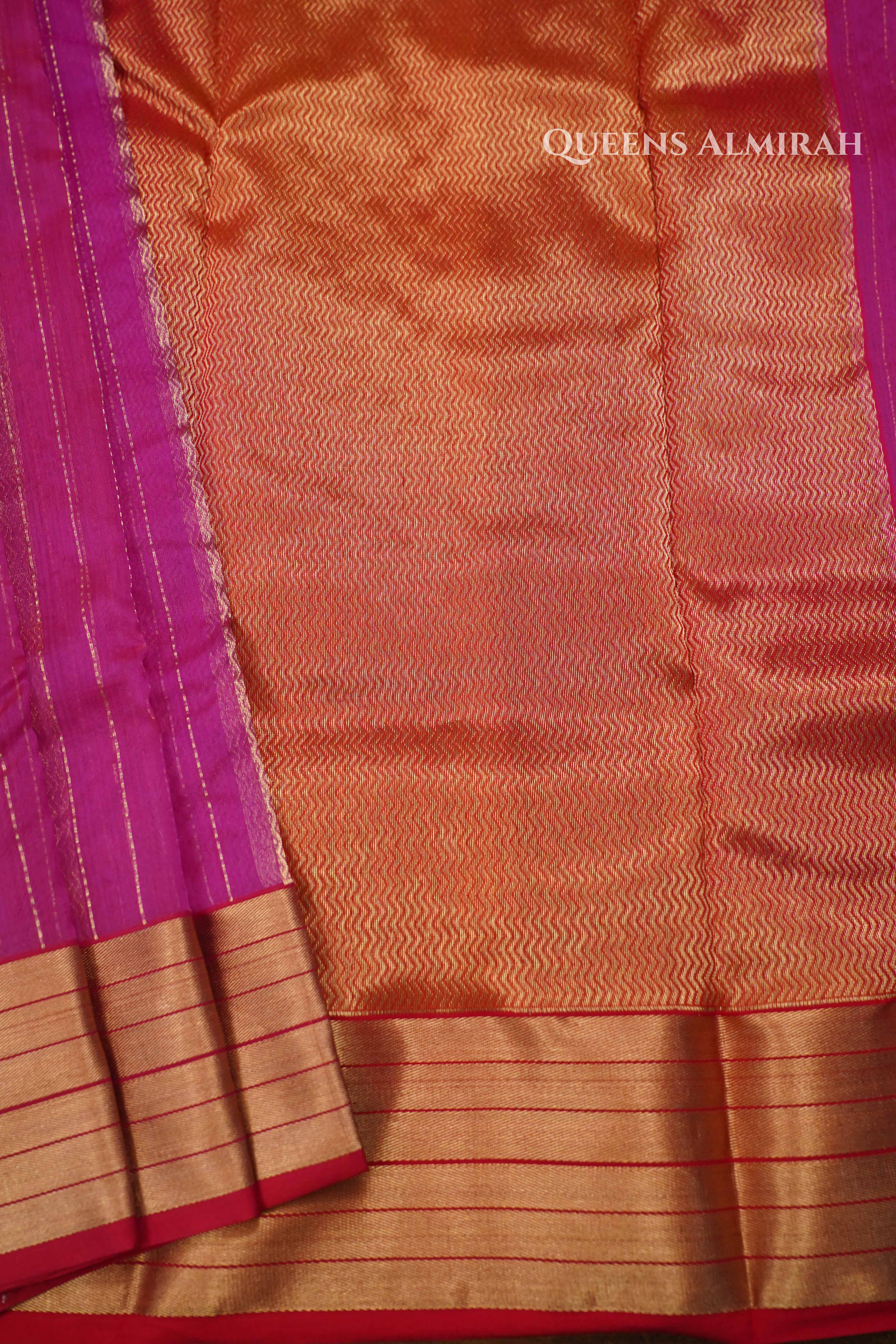 Magenta Pink Chanderi Silk Saree QUEENS ALMIRAH